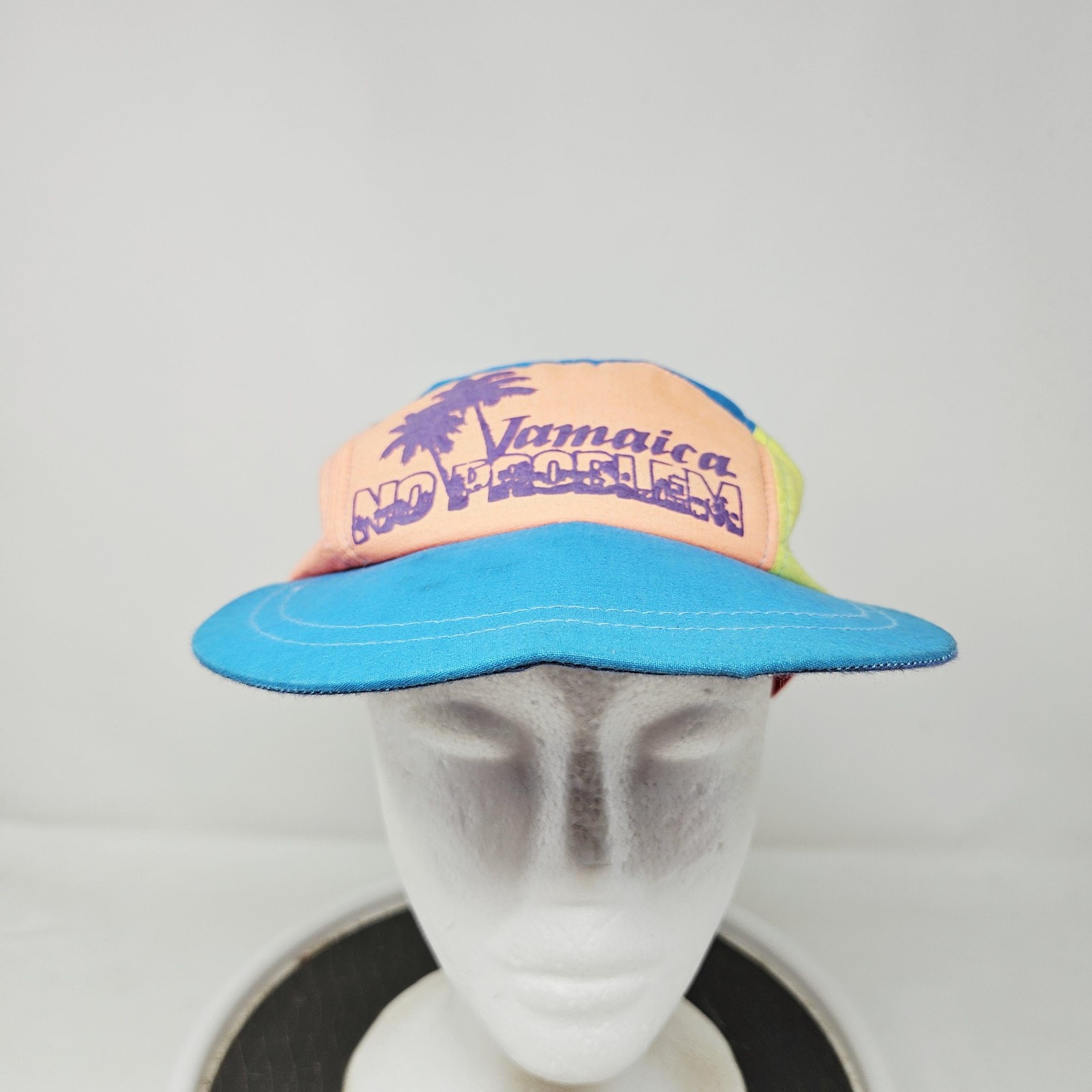 Jamaica No Problem Hat Cap 5 Panel Snap Back One Size Multicolor Mens Beach