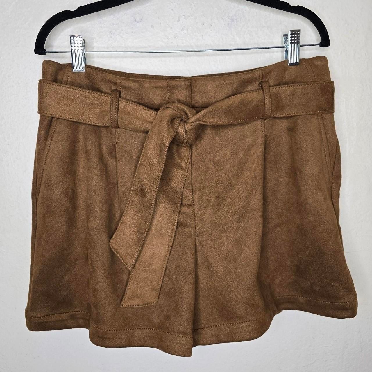 LOFT Belted Faux Suede Shorts