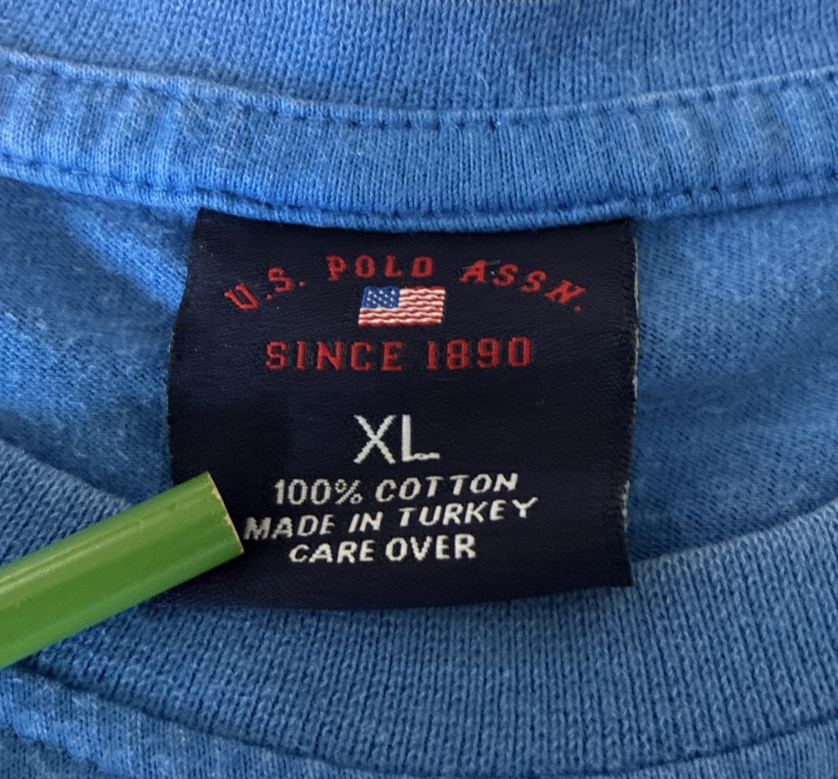 US Polo Assn Shirt Mens Large L Blue USPA American Flag Graphic Tee 114559ZB