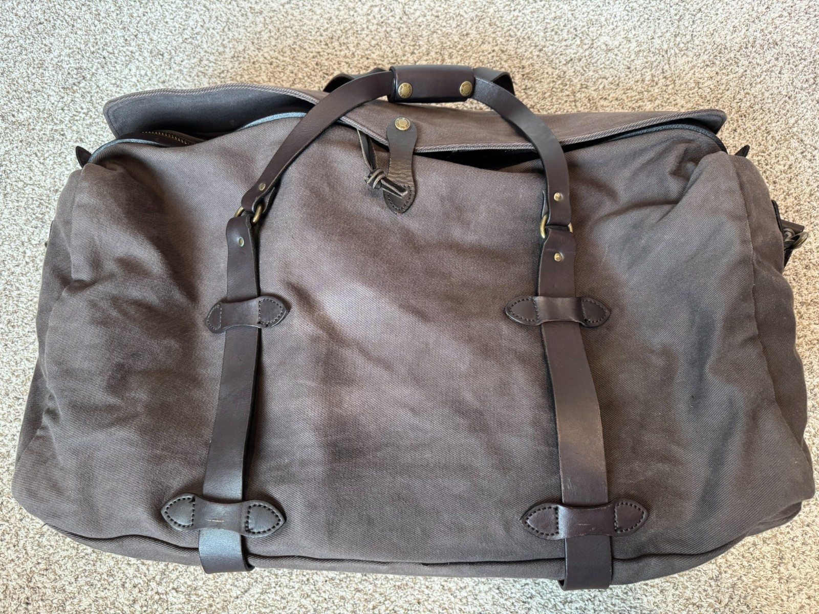 Filson Large Duffel Bag 223 Brown Rugged Twill YKK 2009 Made in USA