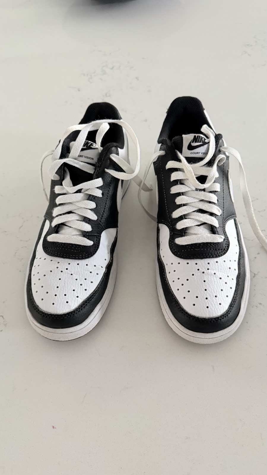 Nike Court Vision Low Top Lace-Up Men’s Sneakers Black/White Colorblock DH3158