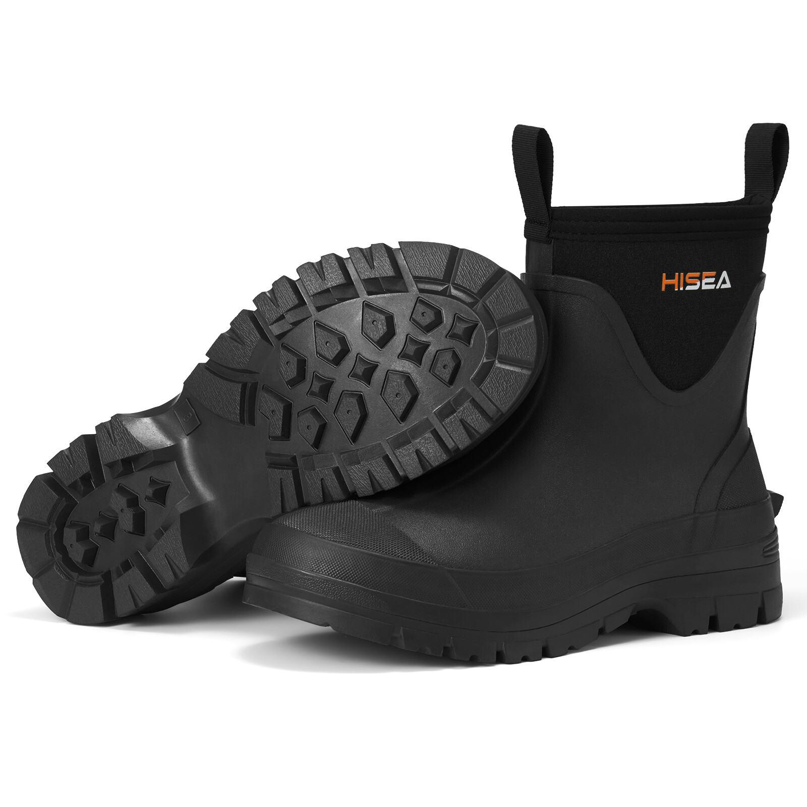 HISEA Men Waterproof Slip On Chelsea Rain Boot Steel Shank Garden Work Ankle Boo