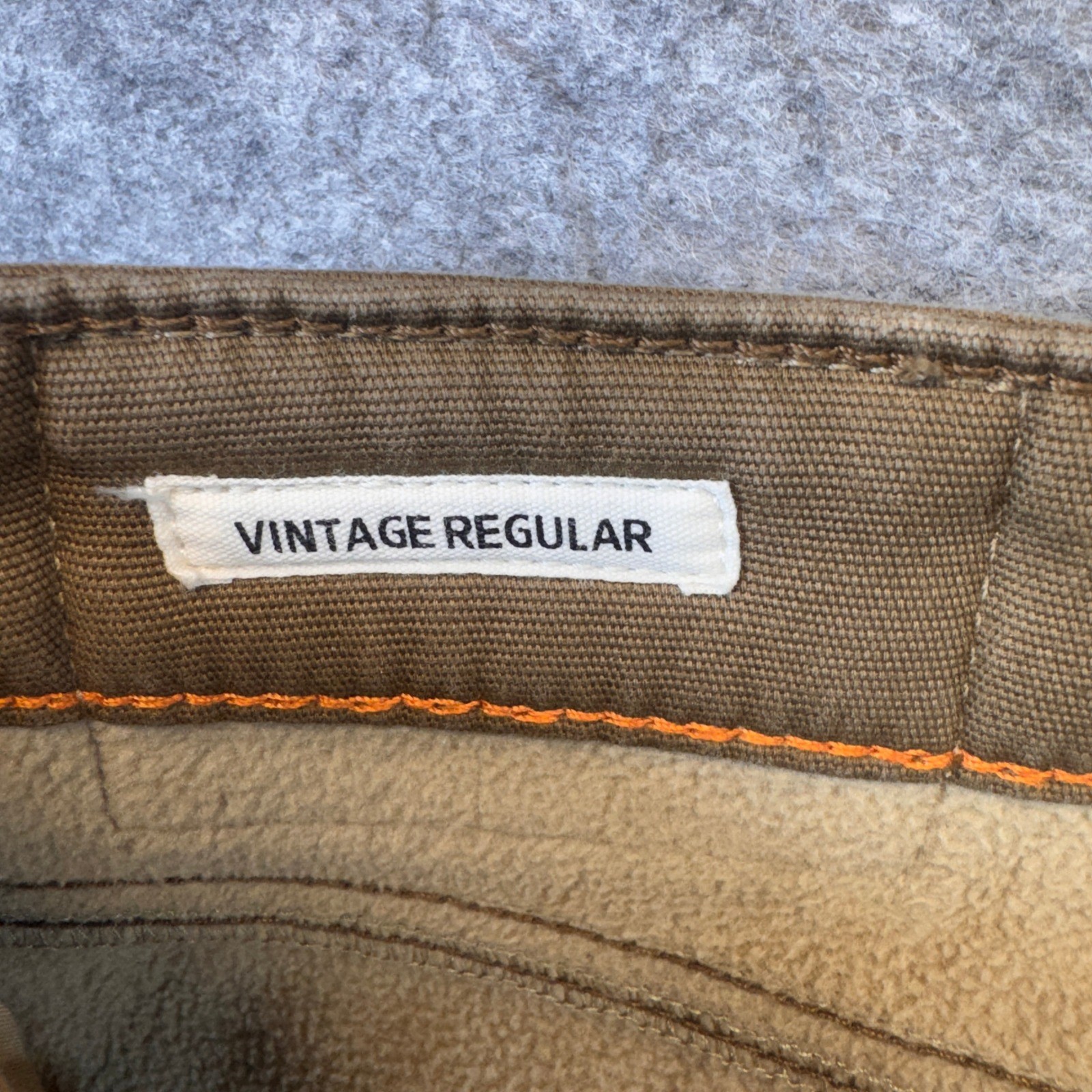 Weatherproof Vintage Mens Fleece Lined Canvas Pants Brown Regular Fit 38×29