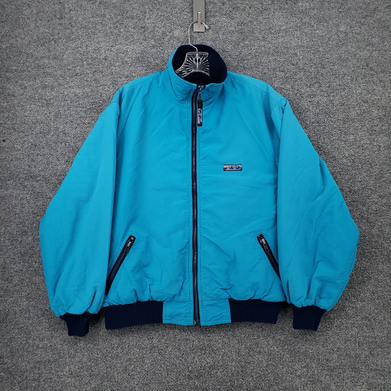 VINTAGE Eddie Bauer Jacket Womens M Medium Blue Full Zip Fleece Lined Insulated
