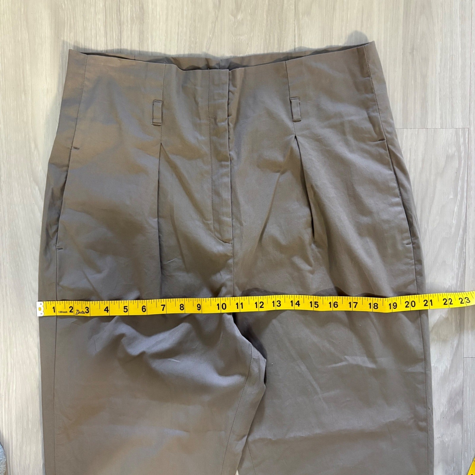 Peserico Pant Women High Waisted Pleated Tapered Trousers Taupe Brown Italy 46
