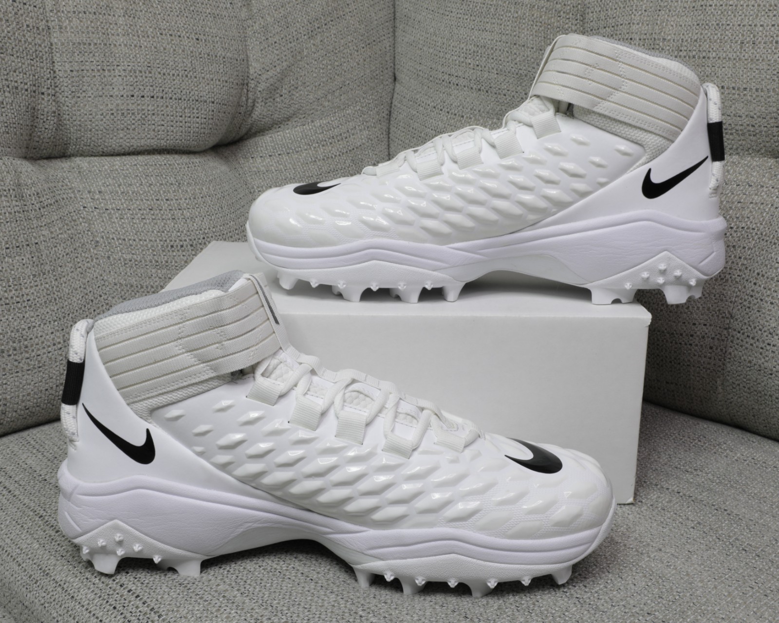 Nike Force Savage Pro 2 Shark White Football Cleats Mens Size 12-13 (BV5448-101)