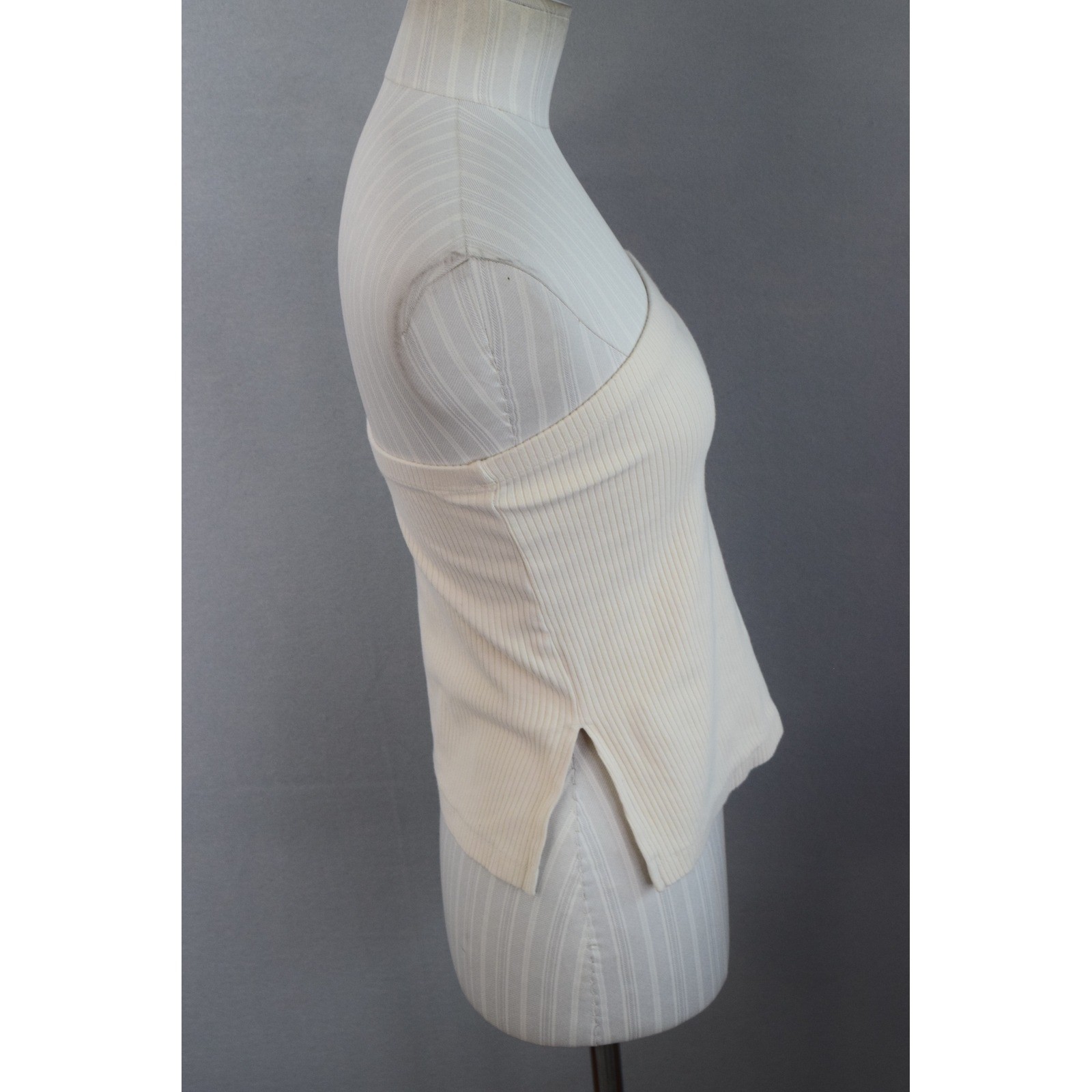 American Eagle Tube Top Small Cream Ribbed Side Slit Strapless 2025 Minimalist