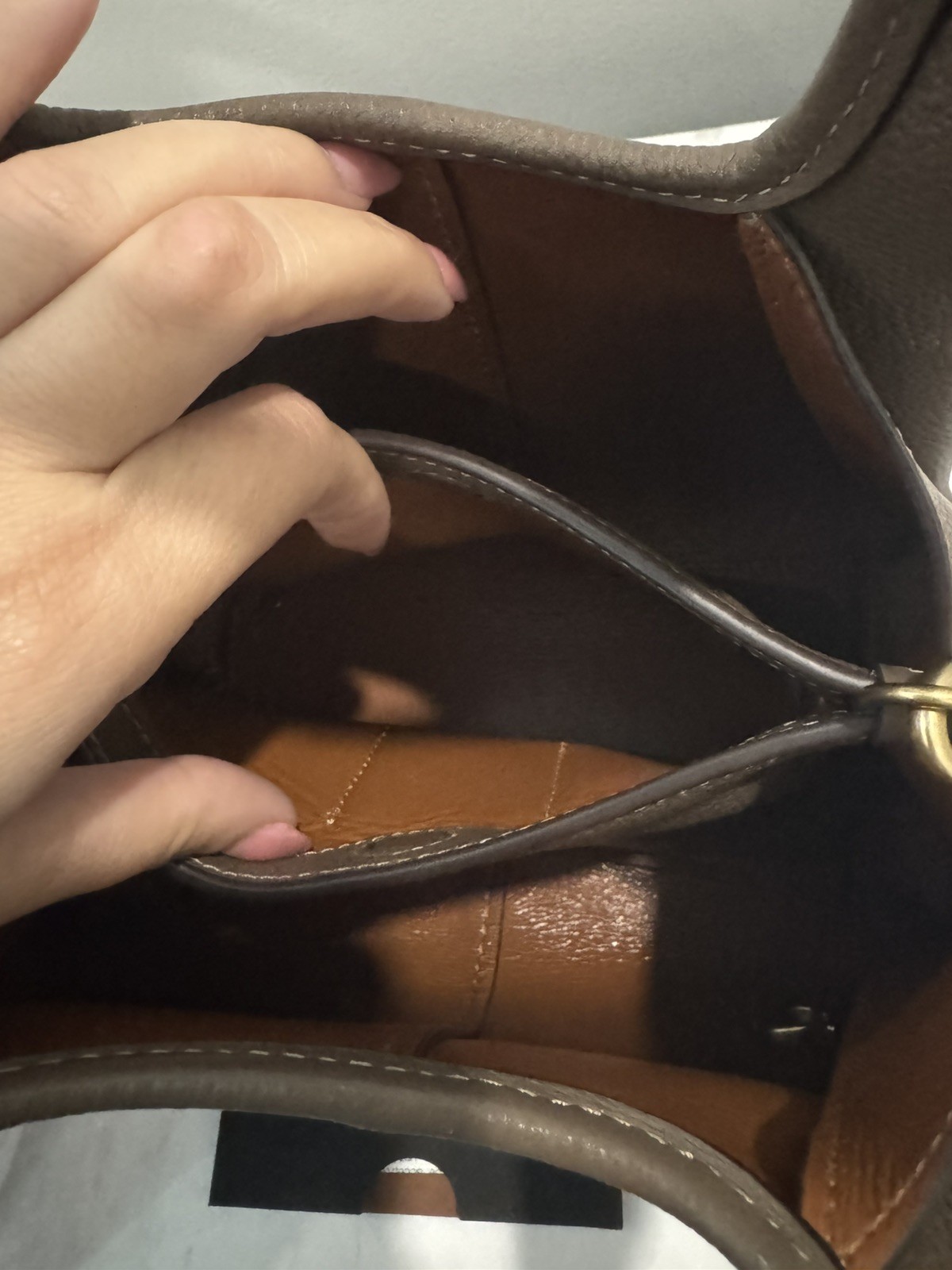 Lana Shoulder Bag 23 Coach Brass/ Stone Leather Shoulder Bag