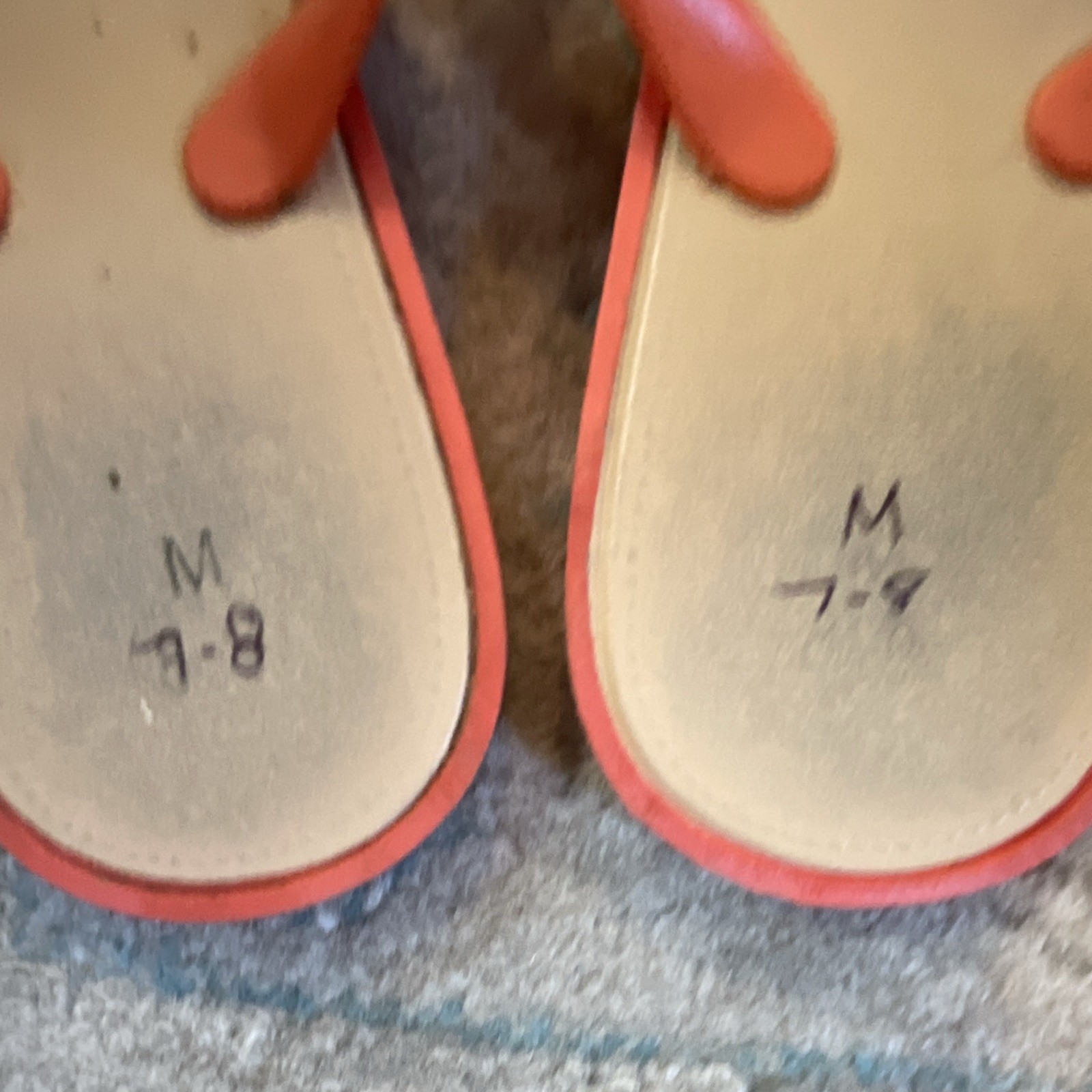 Women’s Bobbie Brooks Coral Flip Flop Sandals Slip-On Starfish Accent Casual 7-8