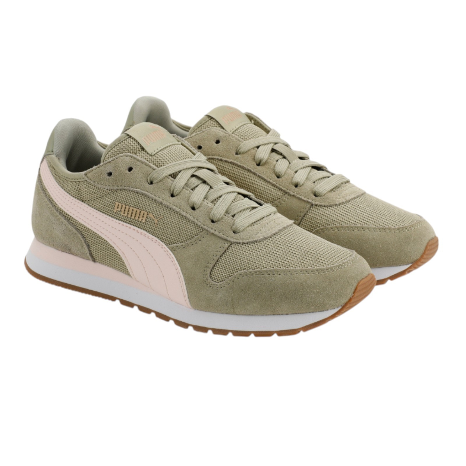 Puma Women’s Jogger Sneaker Running Walking Athletic Shoes Lace Up Cream / Green