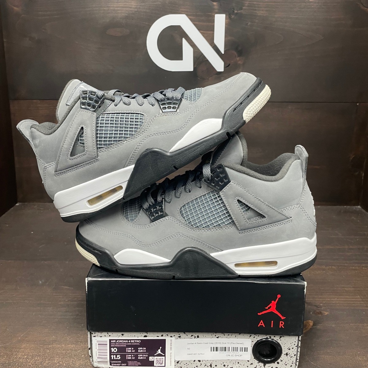 Jordan 4 Retro Cool Grey (2019) (Pre-Owned) – 308497-007-10-PO-4 – (M… Size 10