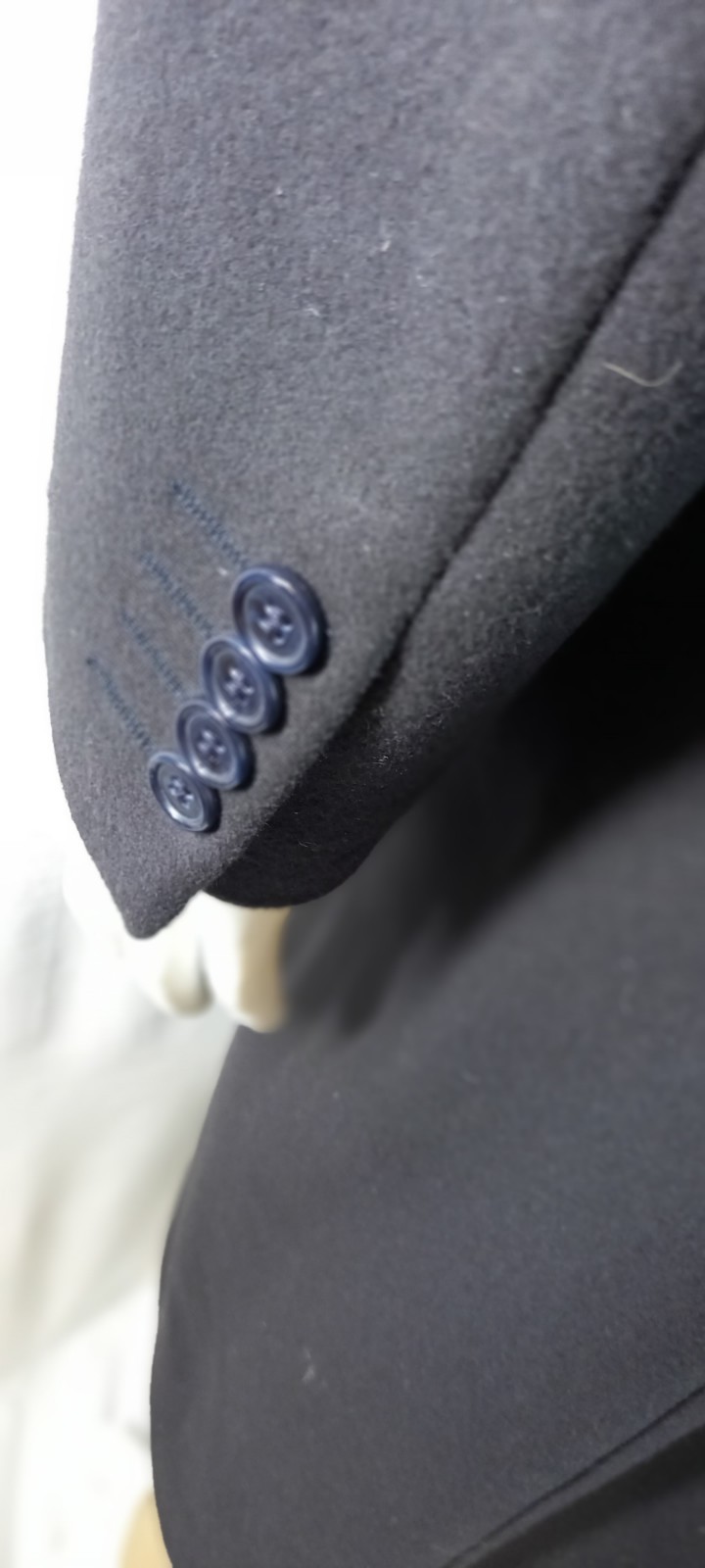 Sartoria Italiana Mens Coat Navy Wool Cashmere Mix Size 52R Smart