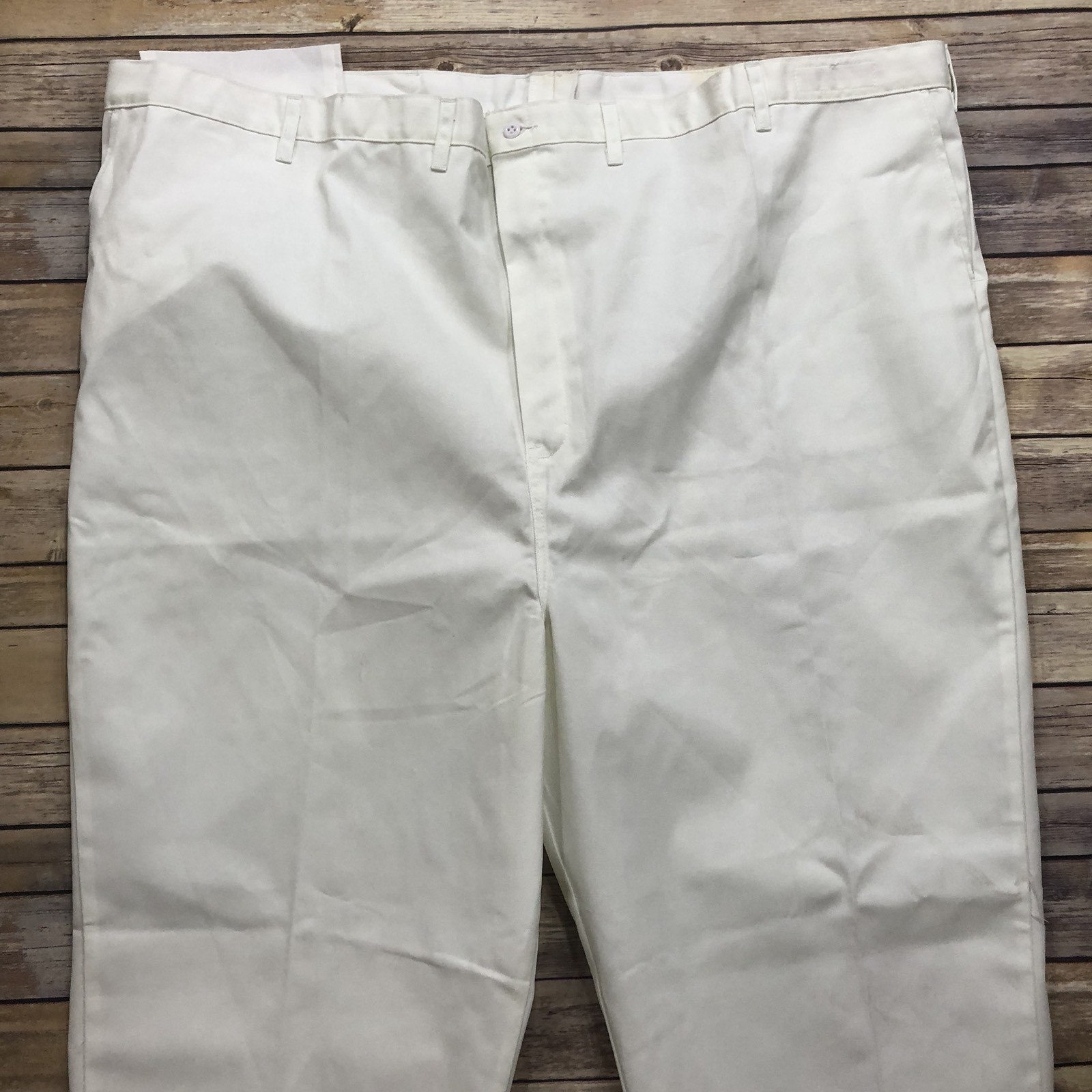 Classic Industrial Work Pants White Men’s Waist 58 60 Unhemmed Uniform PT20 #89