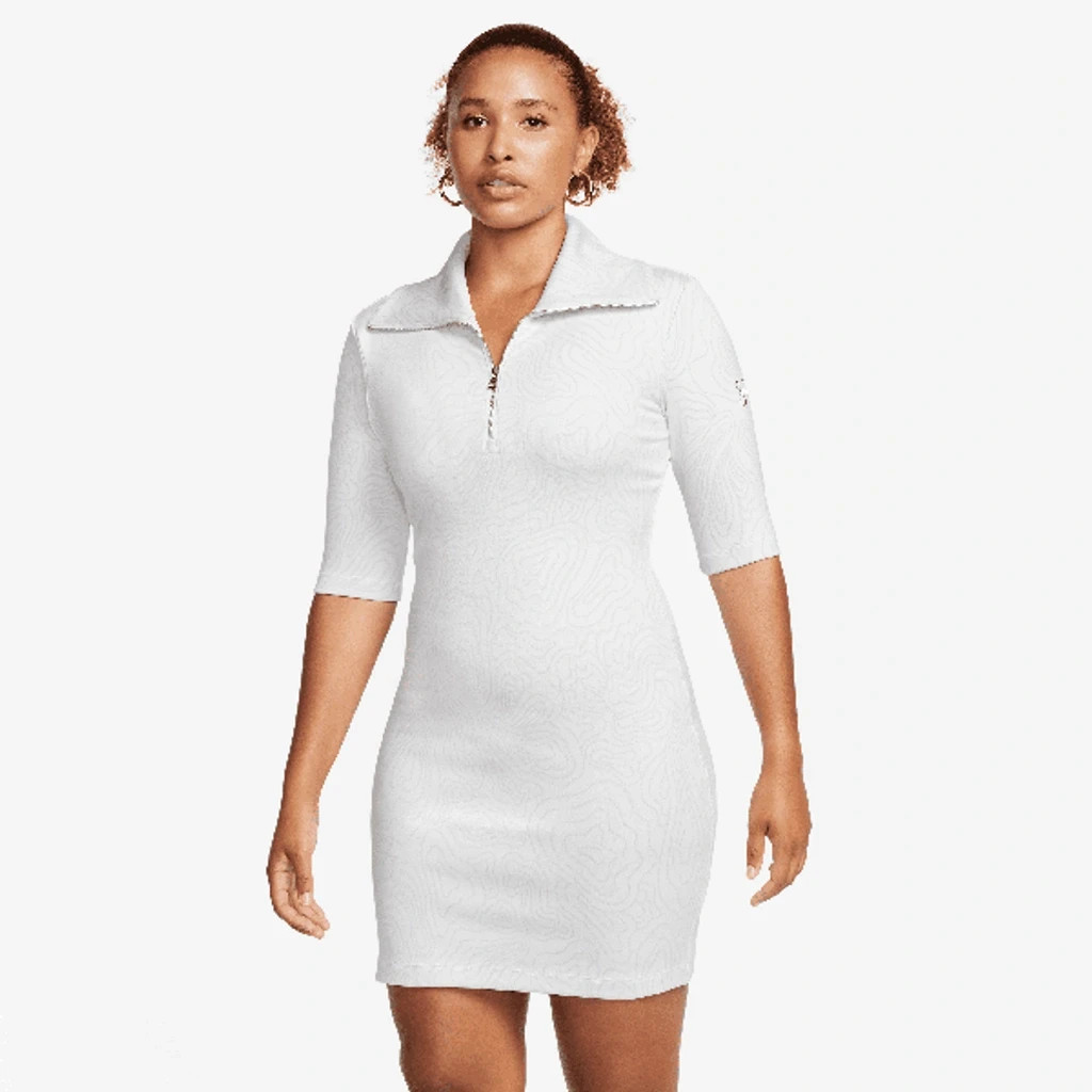 NEW NIKE Women’s Serena Williams Design Crew Jacquard Knit Mini Dress, White, XL
