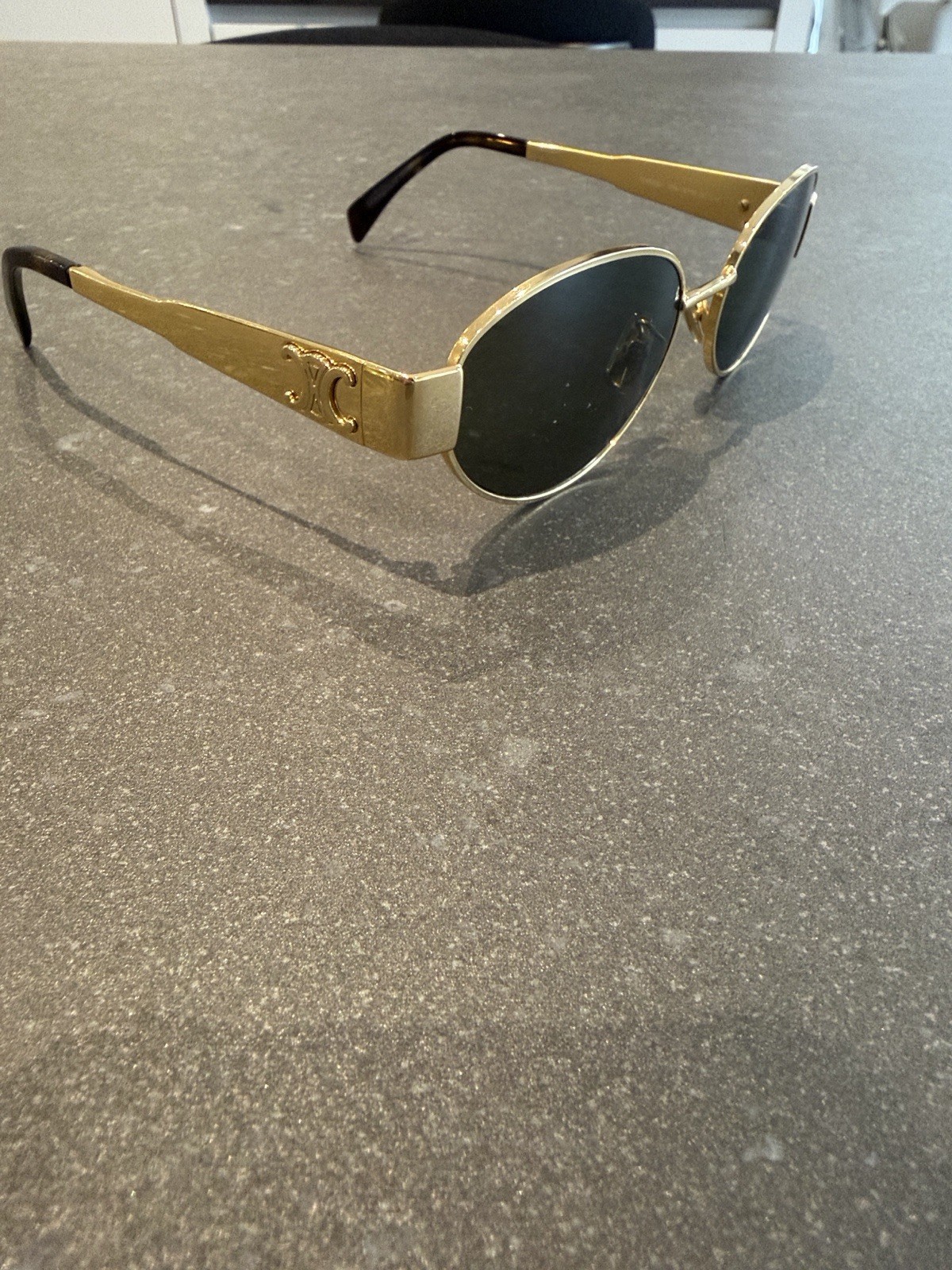 Celine Triomphe GoldSunglasses Case Included