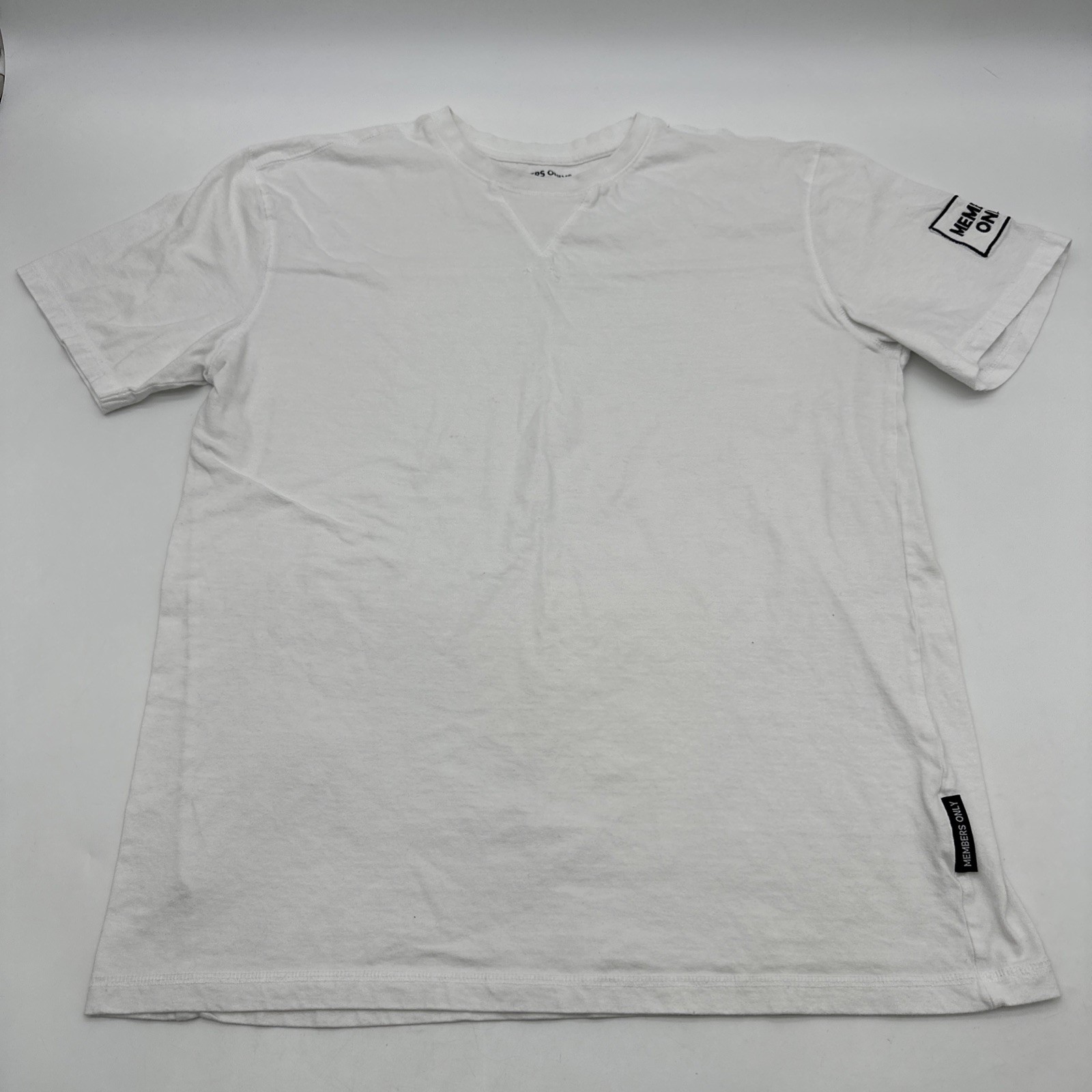 Members Only T-shirt Men L White Logo Embroidered 100% Cotton.#36022