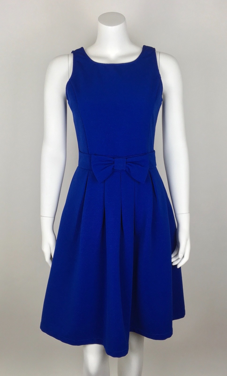 Pim + Larkin Women Dress Pleated Bow Royal Blue Any Occasion Pockets Sleeveless
