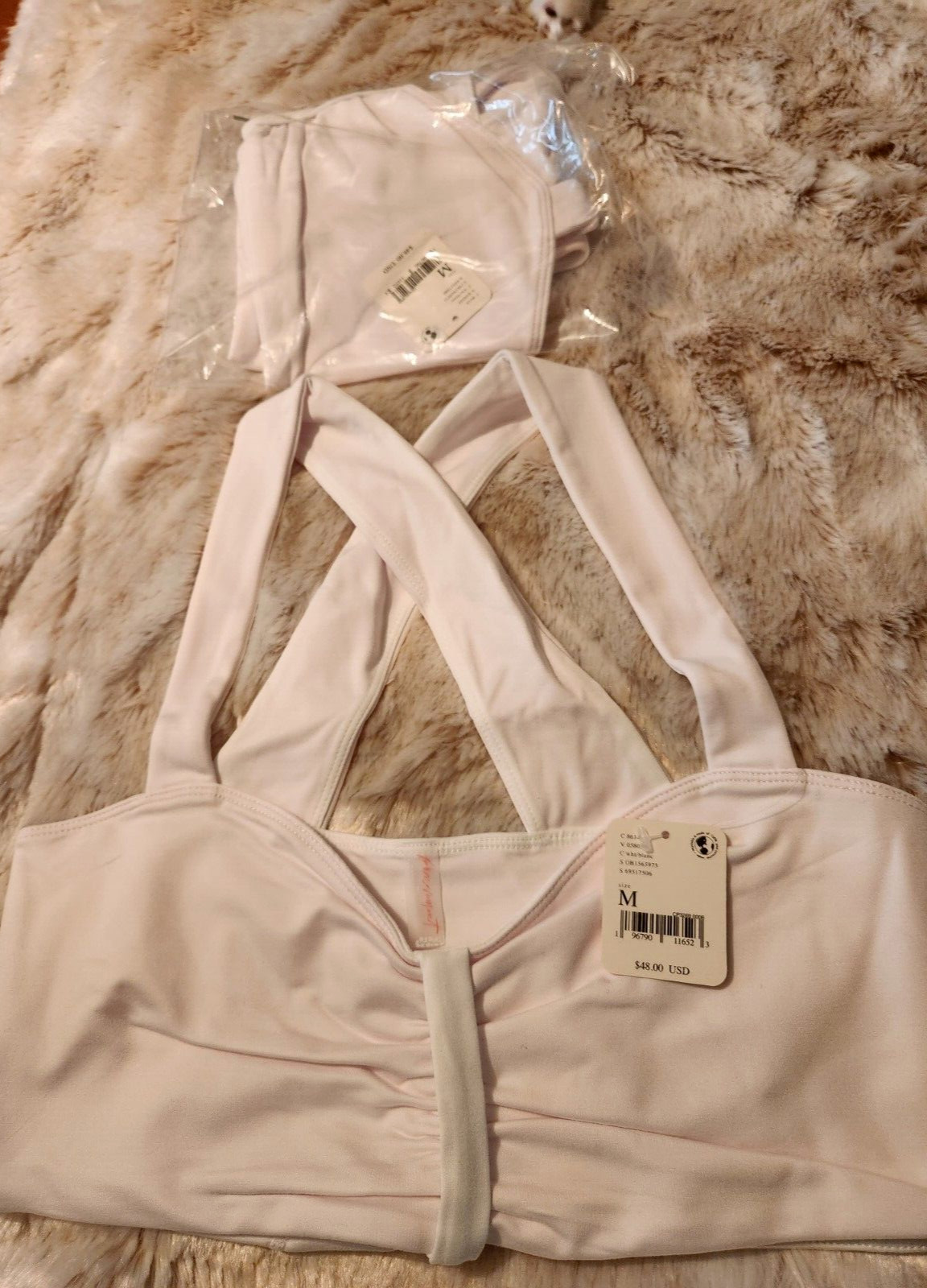 Free People FP All For You Bra Lot of 2 NEW white/Blanc Size Medium $48