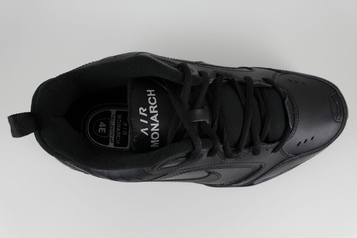 NIKE AIR MONARCH IV 4 EXTRA WIDE 4E EEEE TRIPLE BLACK MONO CROSS TRAINER MENS SZ