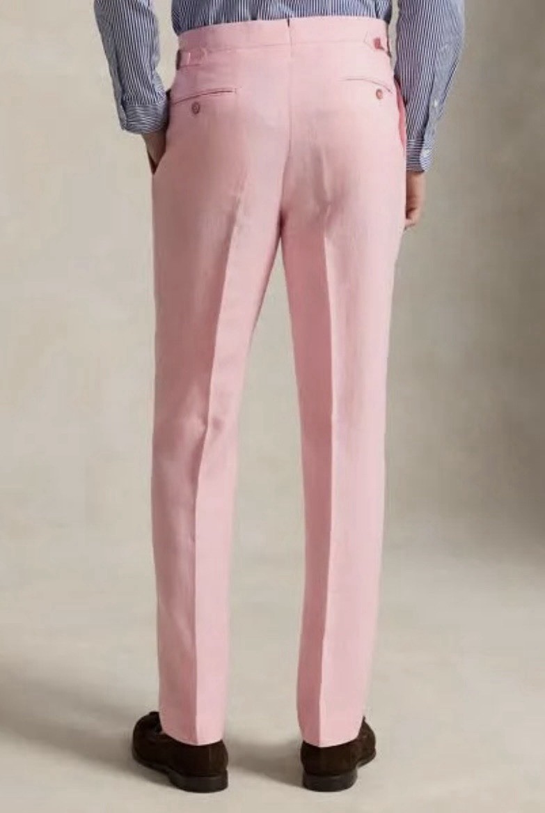 Ralph Lauren Purple Label Linen Pleated Trouser