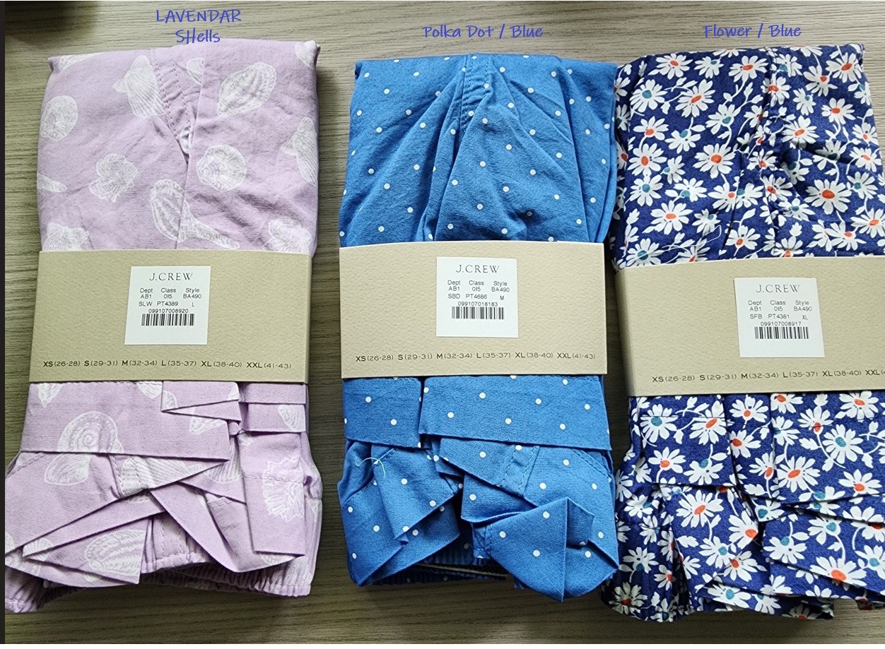J.Crew Boxer Shorts Mens Woven boxers S M L XL XXL NEW Shells Polka Dot Flowers
