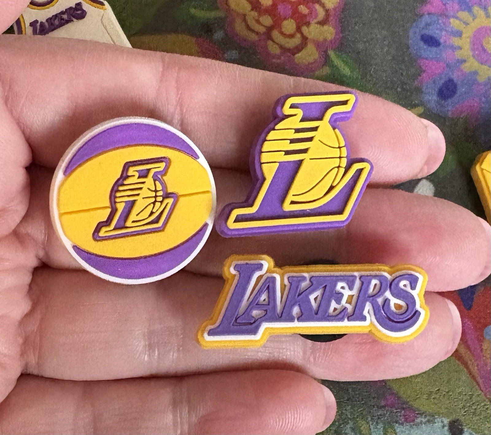 5 Piece LOS ANGELES Basketball Team Shoe Charms PVC Shoe Clog Decorations NEW