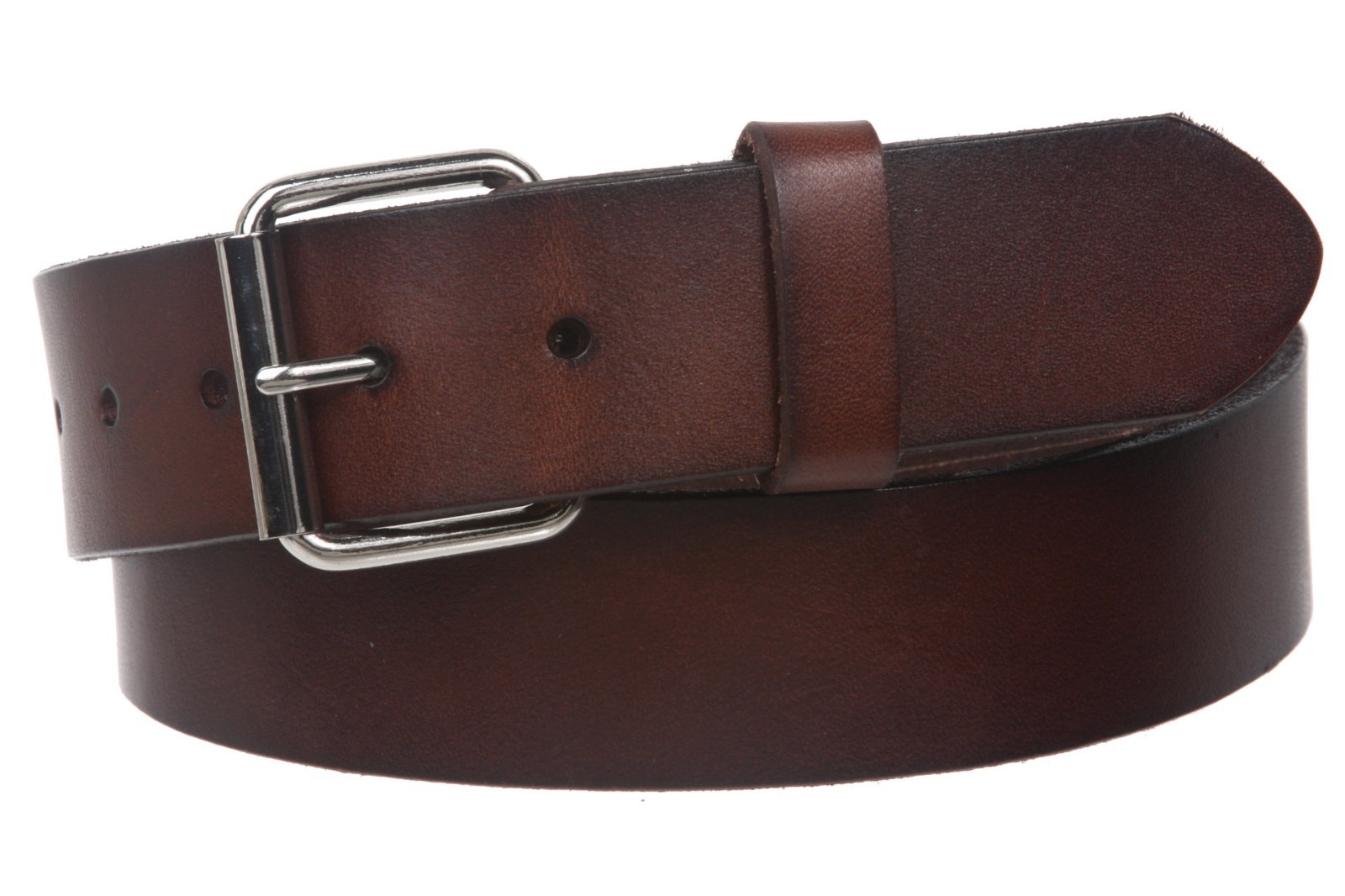 BROWN BELT 1 3/4″ GENUINE COWHIDE LEATHER PLAIN WIDE SNAP 0FF BUCKLE USA MADE