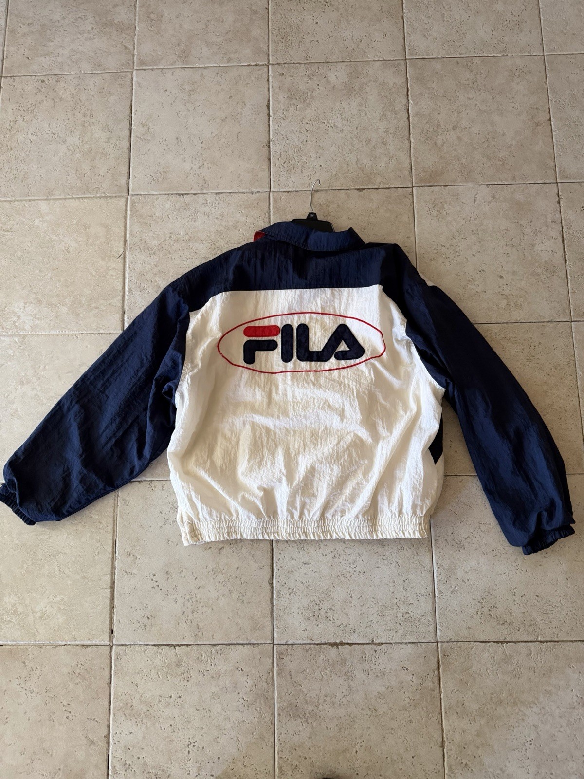 Rare Vintage 90’s FILA Red White & Blue Mens Windbreaker Jacket Sz L VG cond