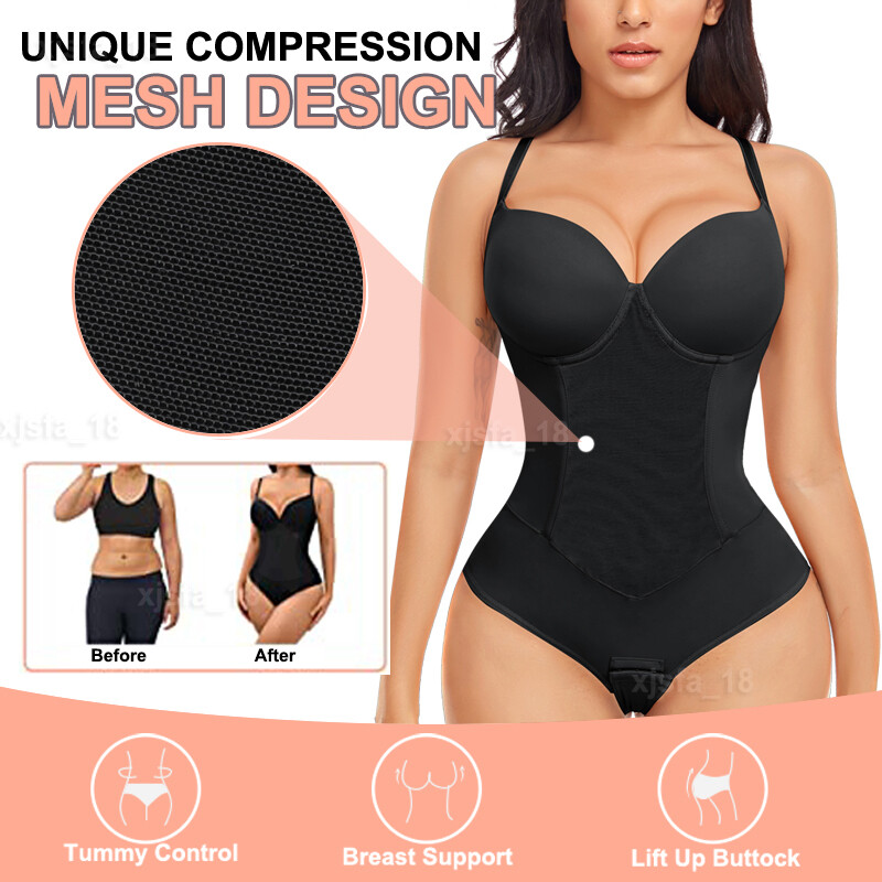 Women’s Seamless Full Body Shaper Bodysuit Tummy Slimming Built-in Bra Shapewear