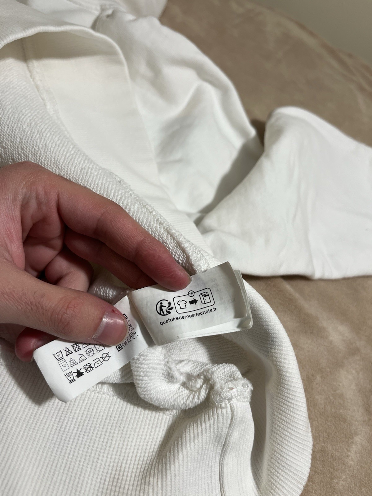 Zara Hoodie White 13-14 Cm 164 Sweatshirt Long Sleeve 100% Cotton Knit VGC