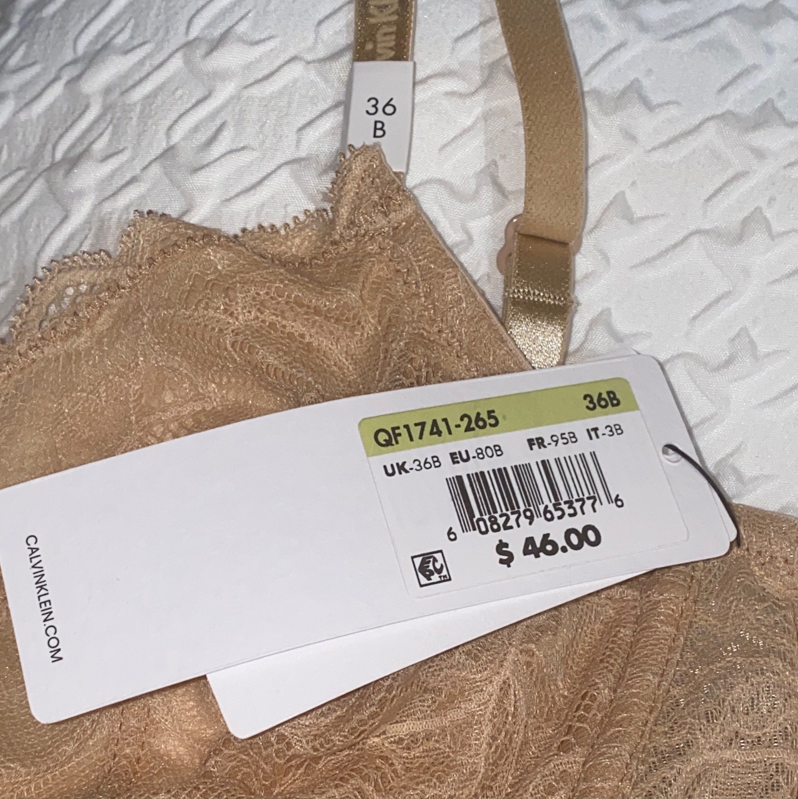 CALVIN KLEIN Seductive Comfort Lace Bare Nude Unlined Bra Womens 36 38 40 42 44