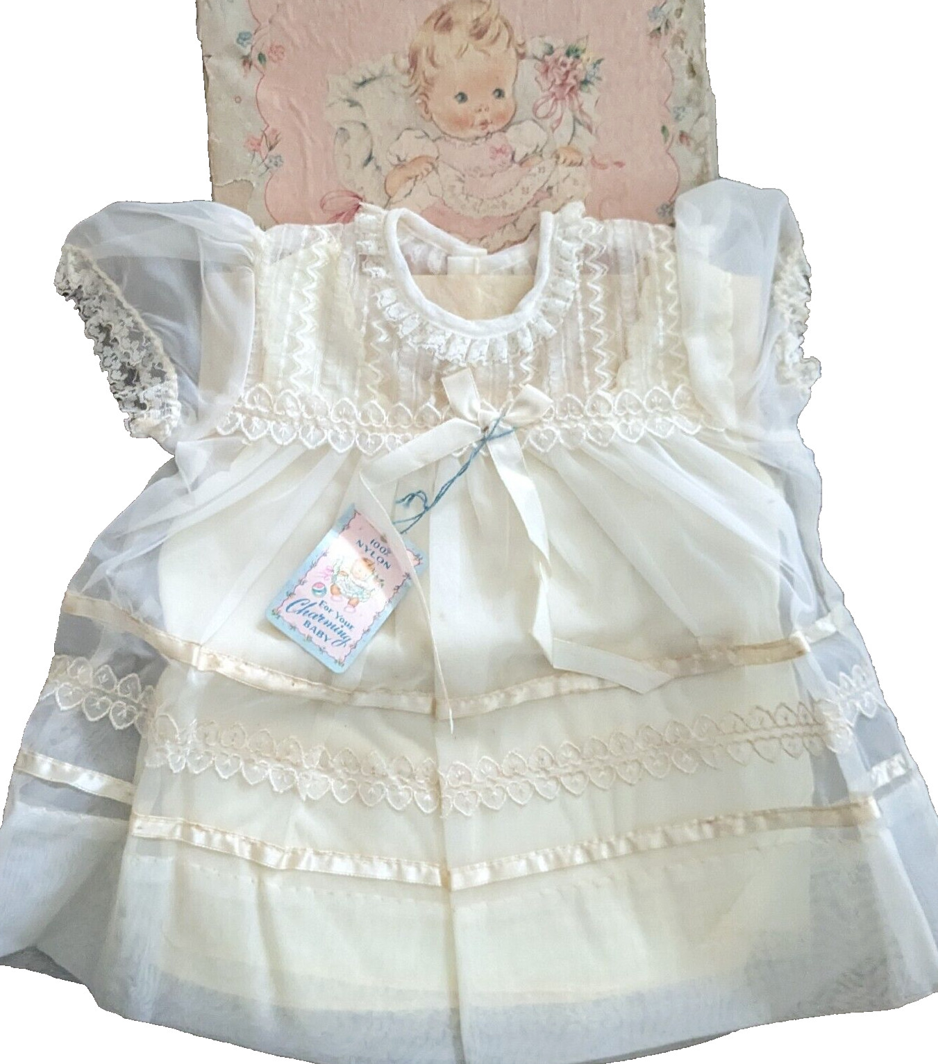 Vintage Baby Christening Gown Beautiful Detail NEW