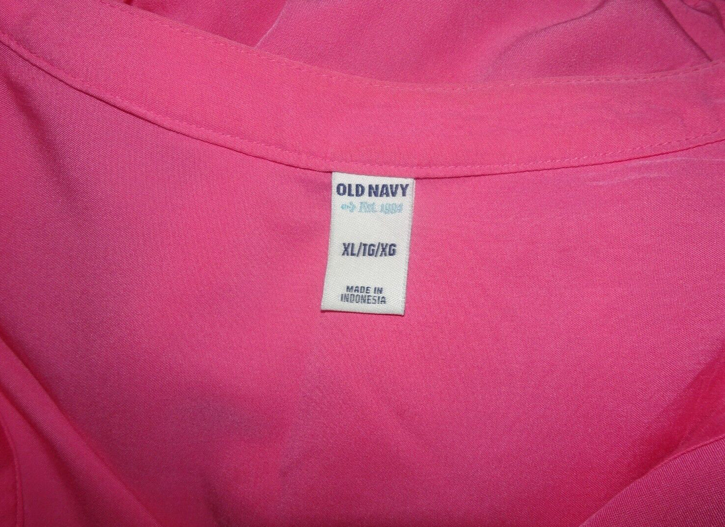 OLD NAVY Shirt Dress Button Up Collared Lapel Sleeveless Pink XL *