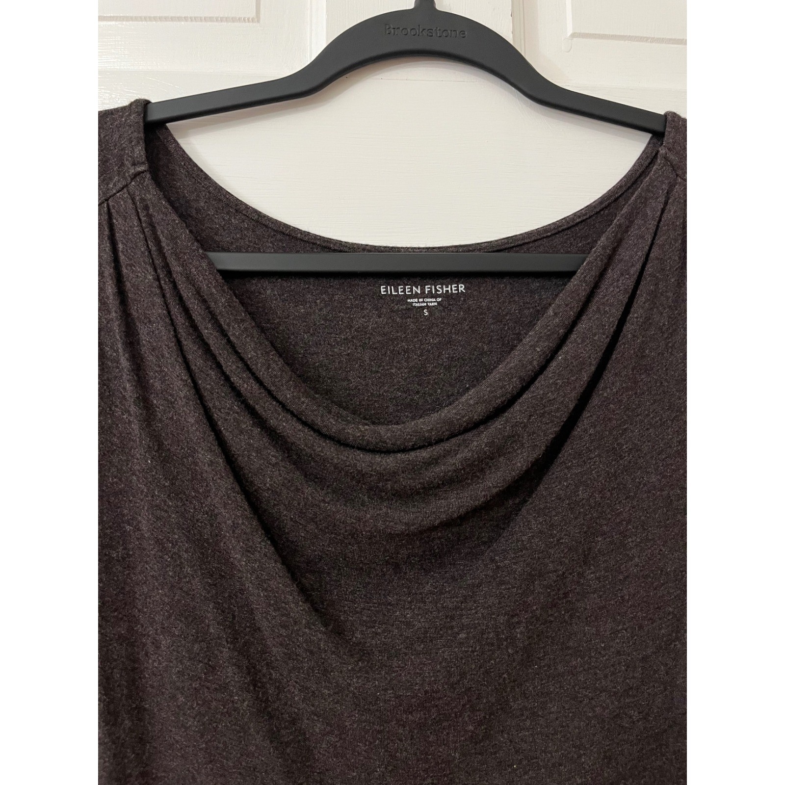 Eileen Fisher Cowl NevkTank Top Sz S Brown Minimalist Layering Career Capsule