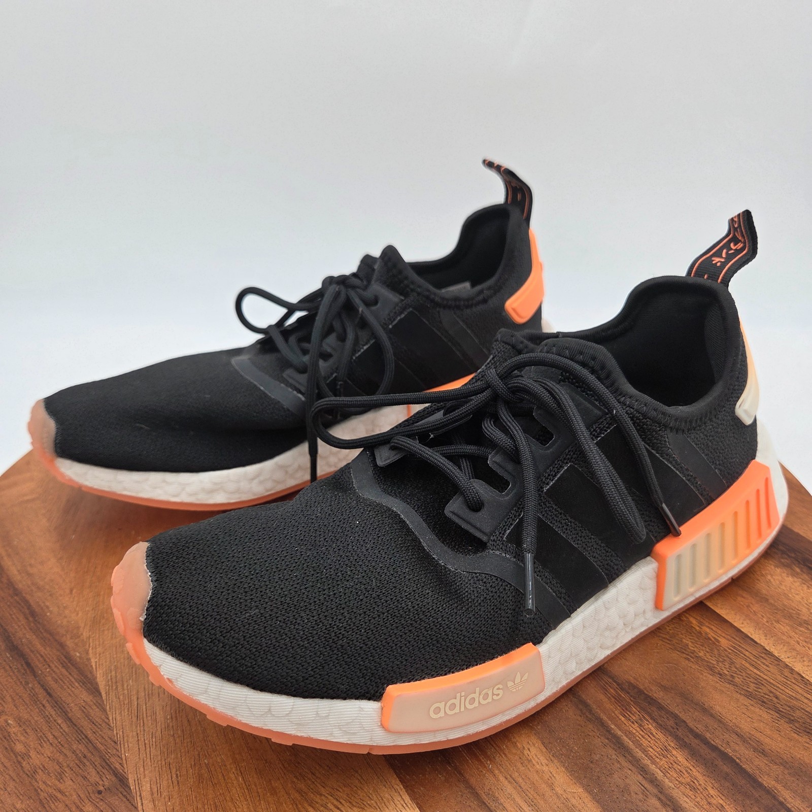 Size 9 – Adidas NMD_R1 Black Beam Orange Women’s Shoes Boost Sneakers