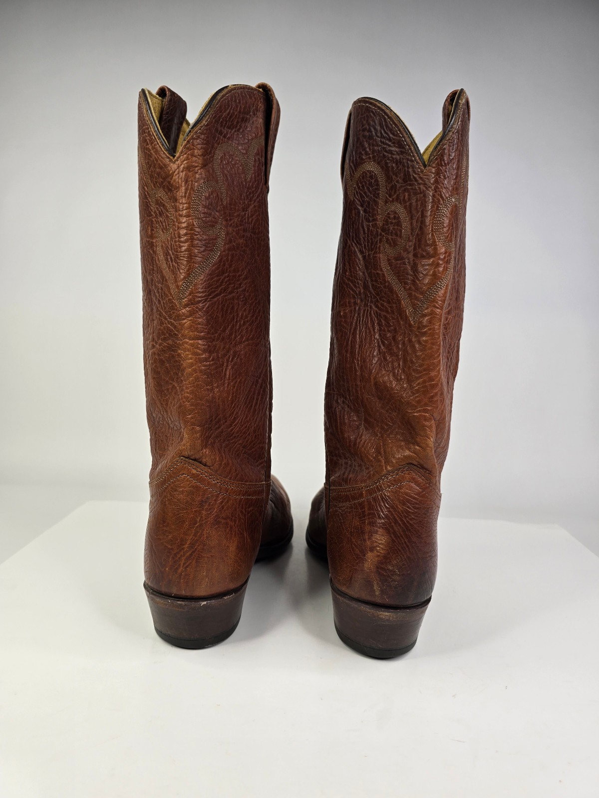 Vintage J Chisholm Cowboy Western Boots Mens Size 10 D Brown Leather 42784