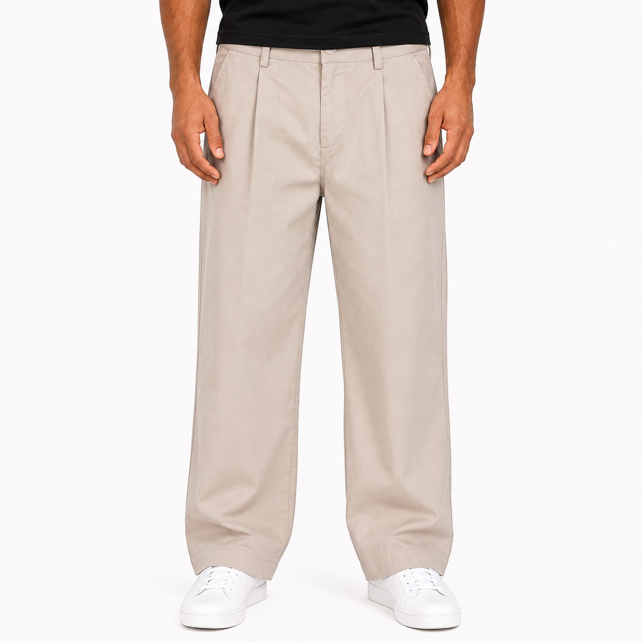 Maine Chino Trousers Mens W36S Beige Classic Spring Summer Nanotex Fabric