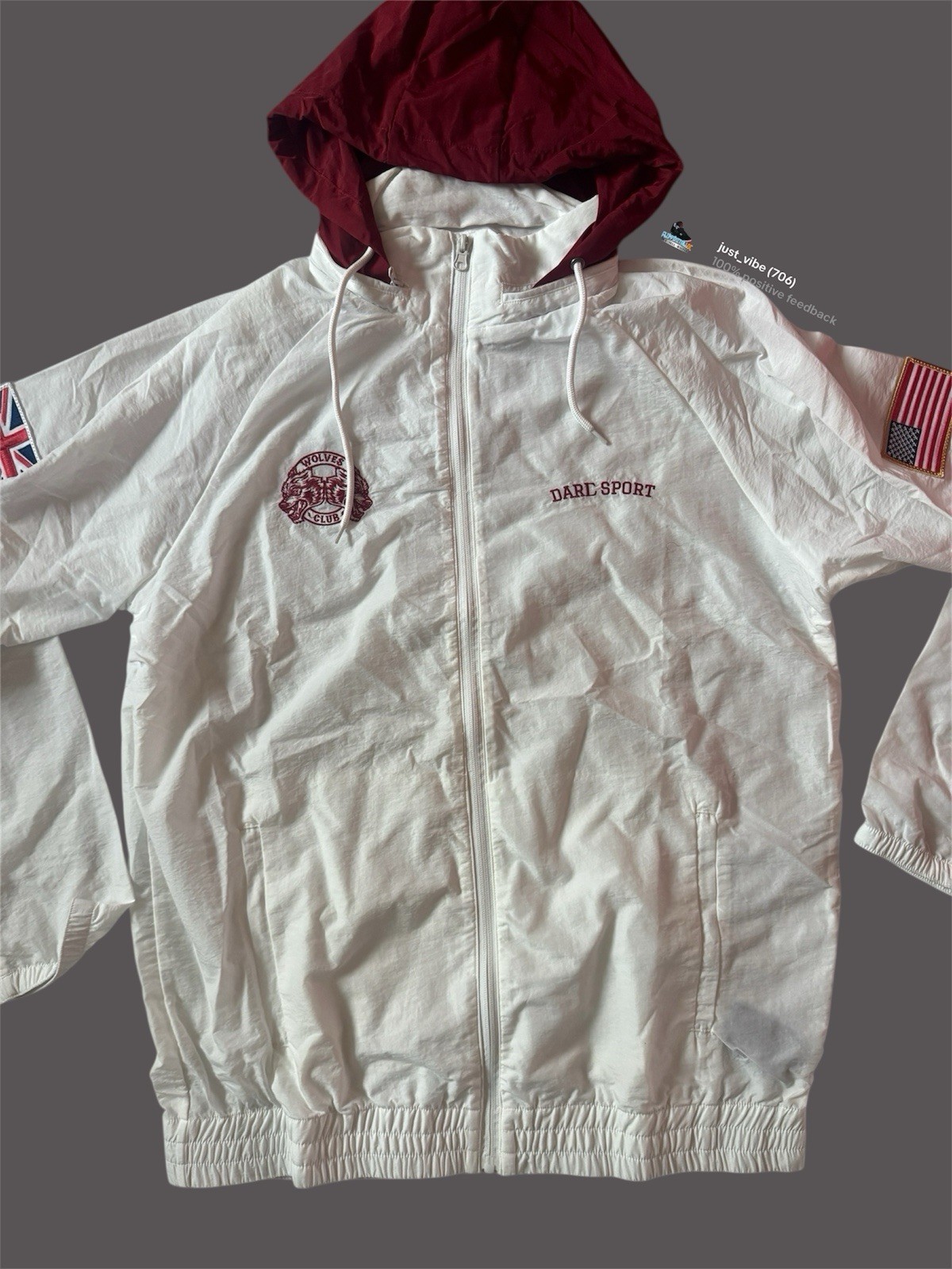 Darc Sport The Will Within Full Zip Windbreaker Hoodie Jacket Men’s Large NWOT