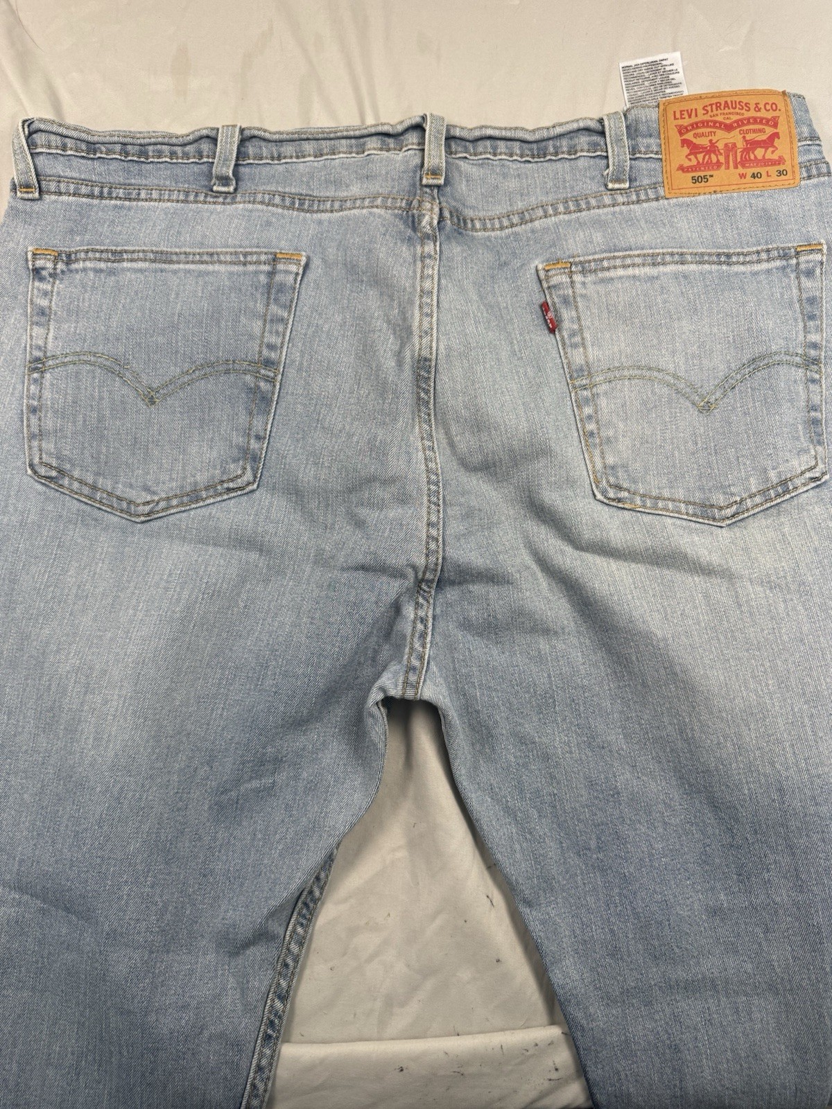 Levi’s 505 Regular Fit Jeans Men’s 40×30 Light Wash Straight Leg Denim