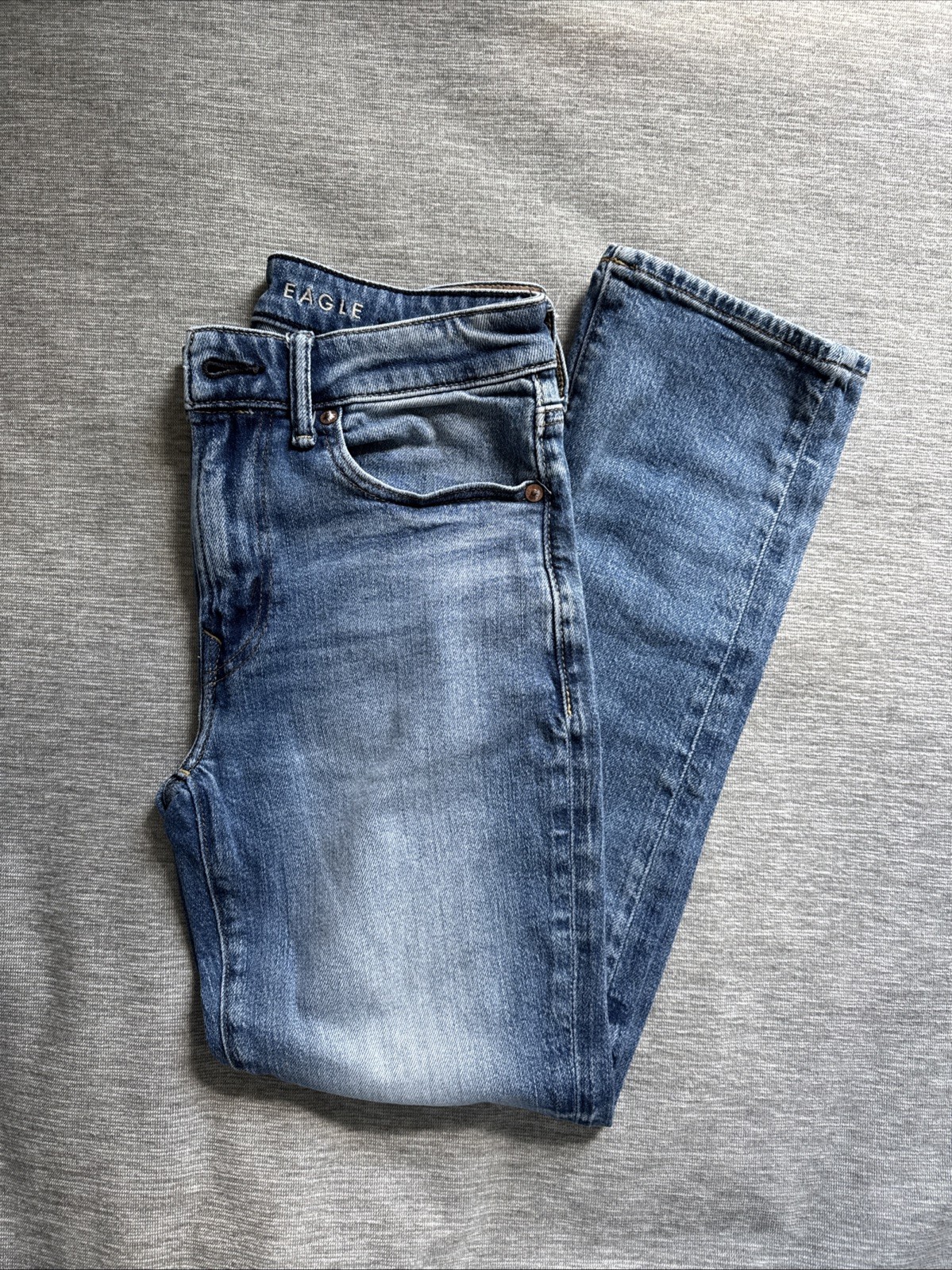 AMERICAN EAGLE Slim Straight Airflex+ Denim Jeans Faded Wash Mens Sz 28×28
