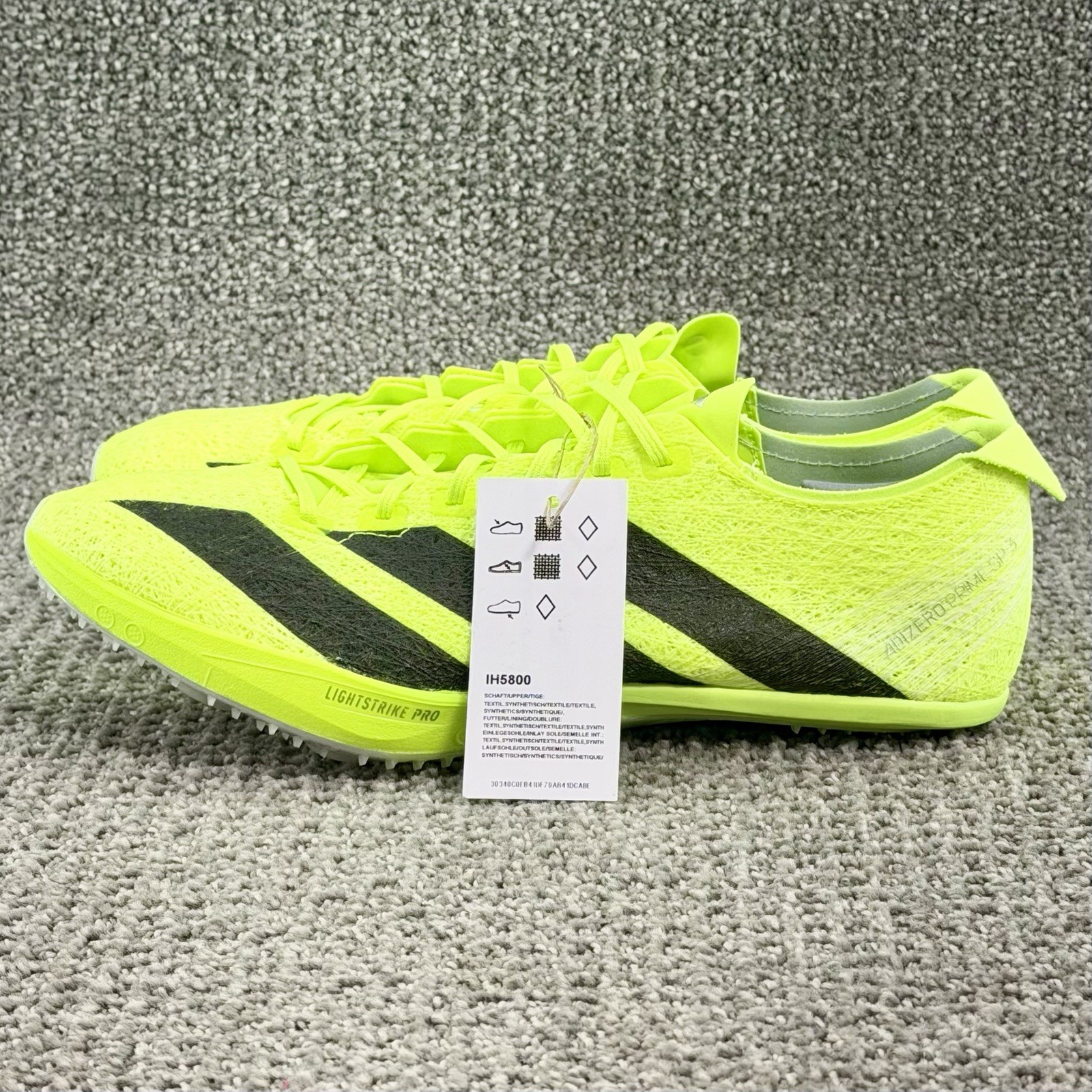 Adidas Adizero Prime SP 3 Strung Lucid Lemon Track Cleats IH5800 Men’s Size 7