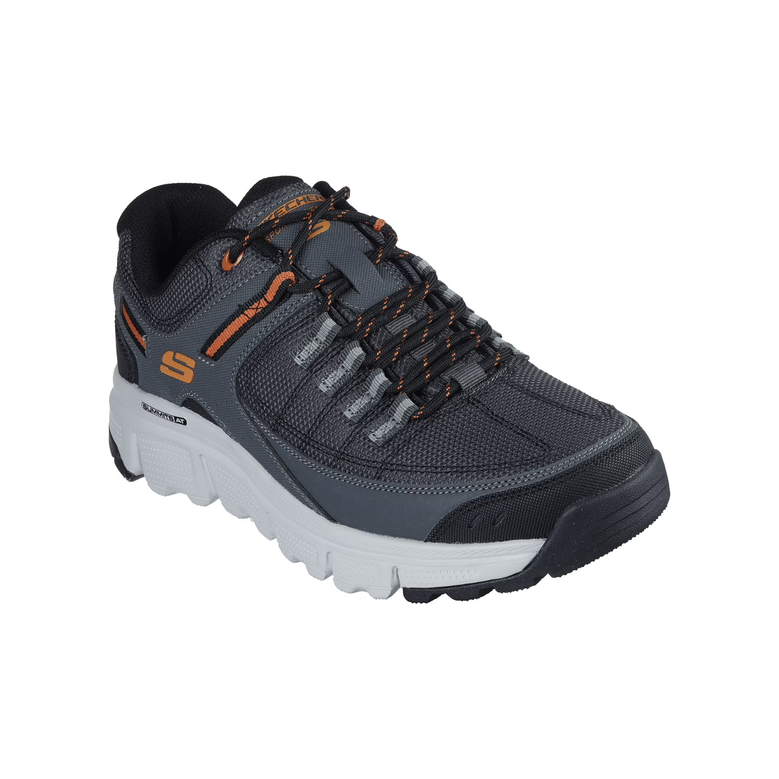 Skechers Men Memory Foam Summits AT Upper Draft Outdoor Lace-Up Sneaker Charcoal
