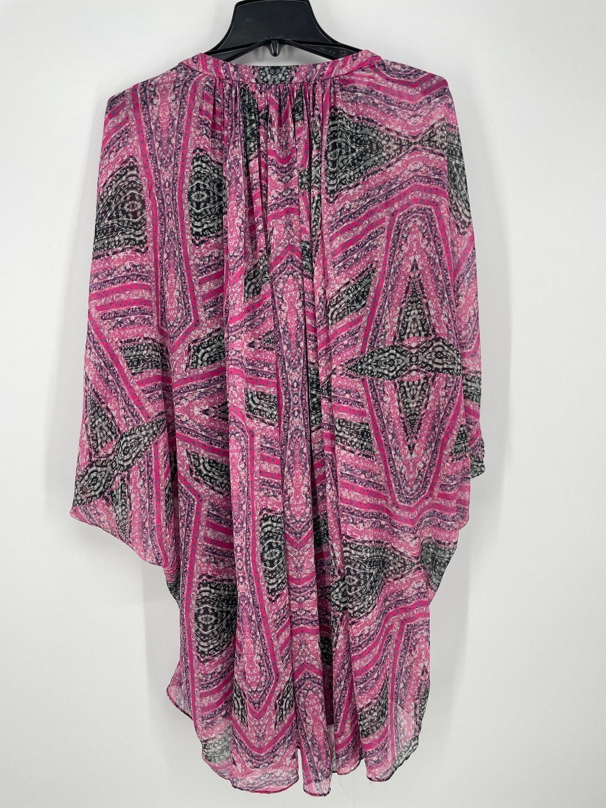 DVF Diane Von Furstenburg size 6 Fleurette Pink Black Sheer Mini Dress 100% silk