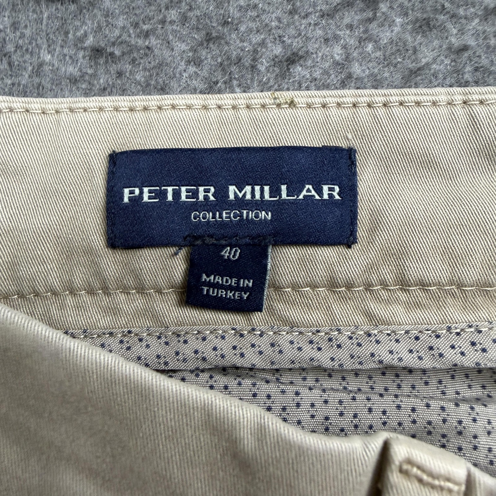 Peter Millar Collection Pants Mens 40×34, Khaki Chino Classic Fit Stretch Casual