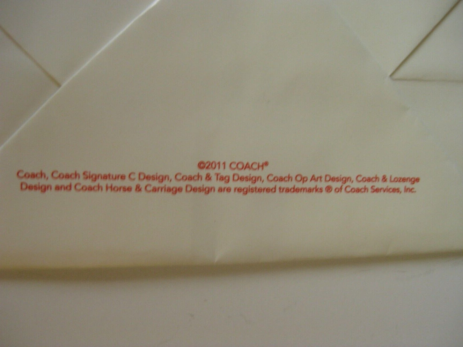 LOT 4 Authentic Coach Shopping Bags Paper 8 x 10.25 inches Medium Red White