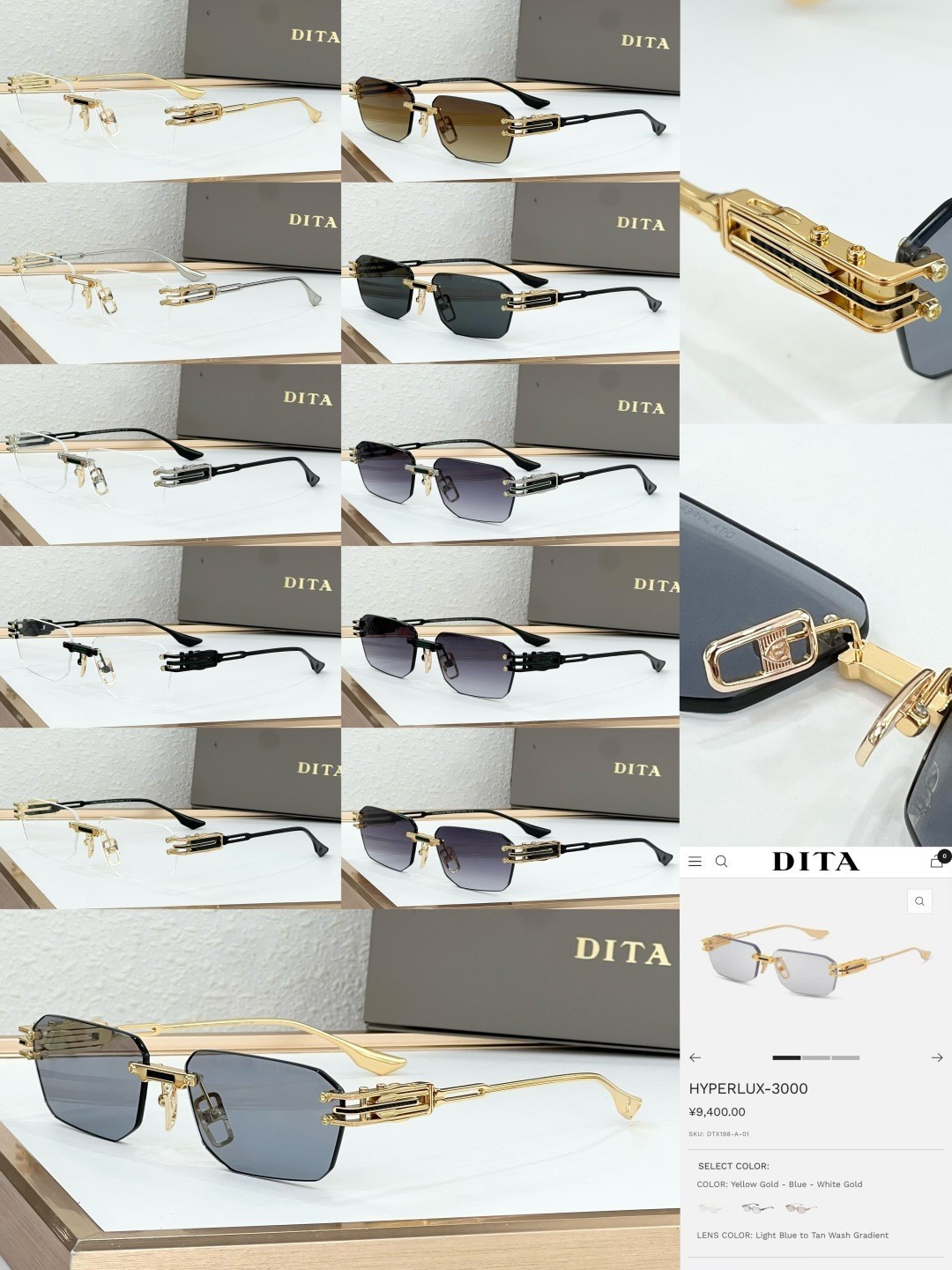 DITA SUNGLASSES MEN MODEL：DTX198-A SIZE:59口13-142 -NEW