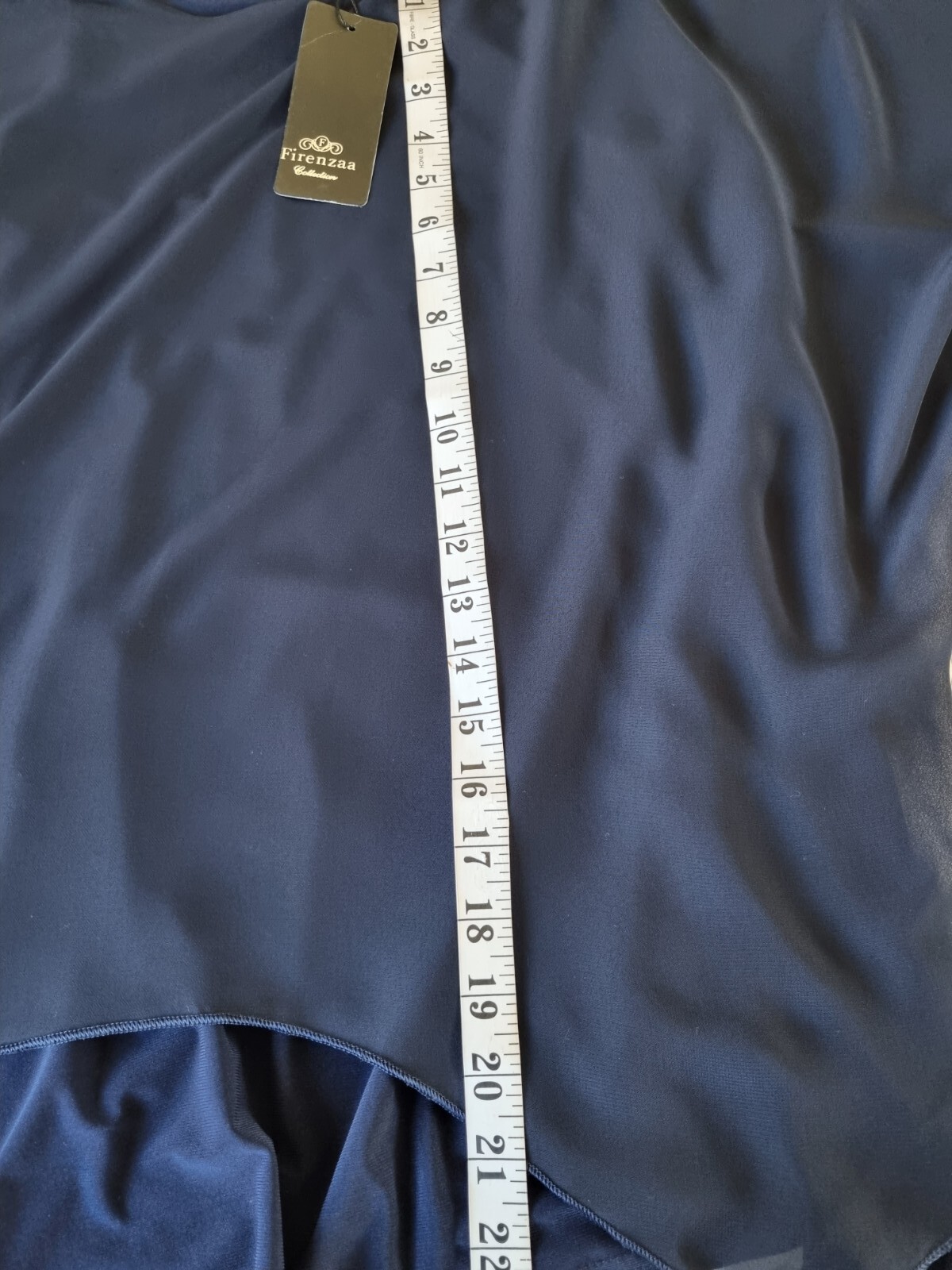 Firenzaa Top Navy UkS Soft Jersey &chiffon Layered Bnwt Holiday Cruise Evening