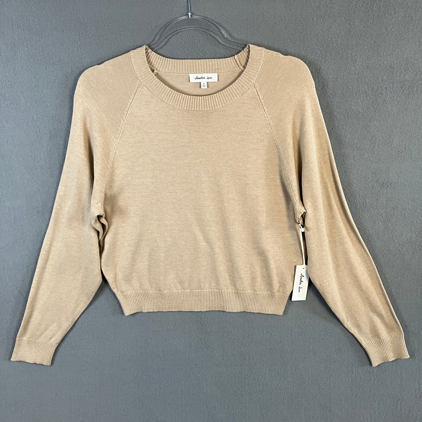 Another Love Women’s Maritza Cropped Pullover Sweater Size S Buckwheat NWT