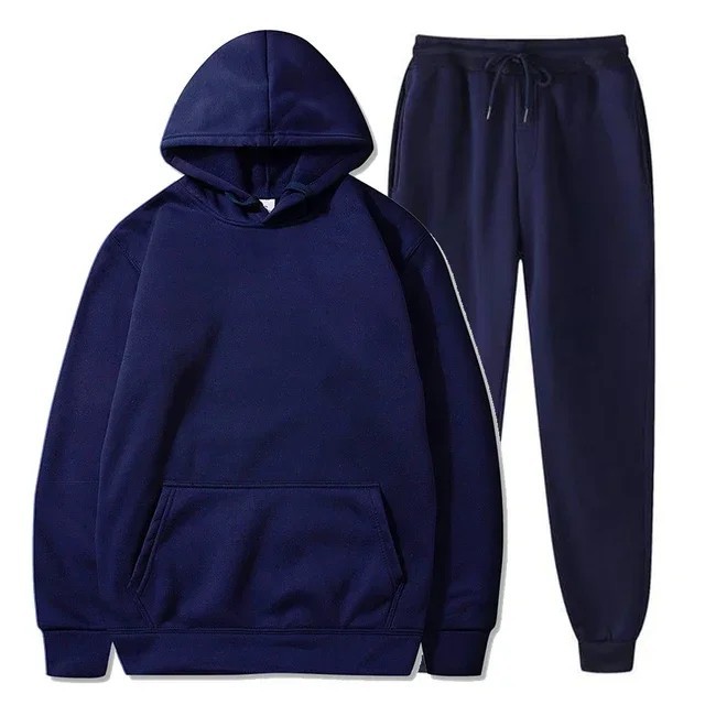 Men Fleece Jogger Set Tracksuit Casual Sportswear Unisex Hoodie Pants Ensemble