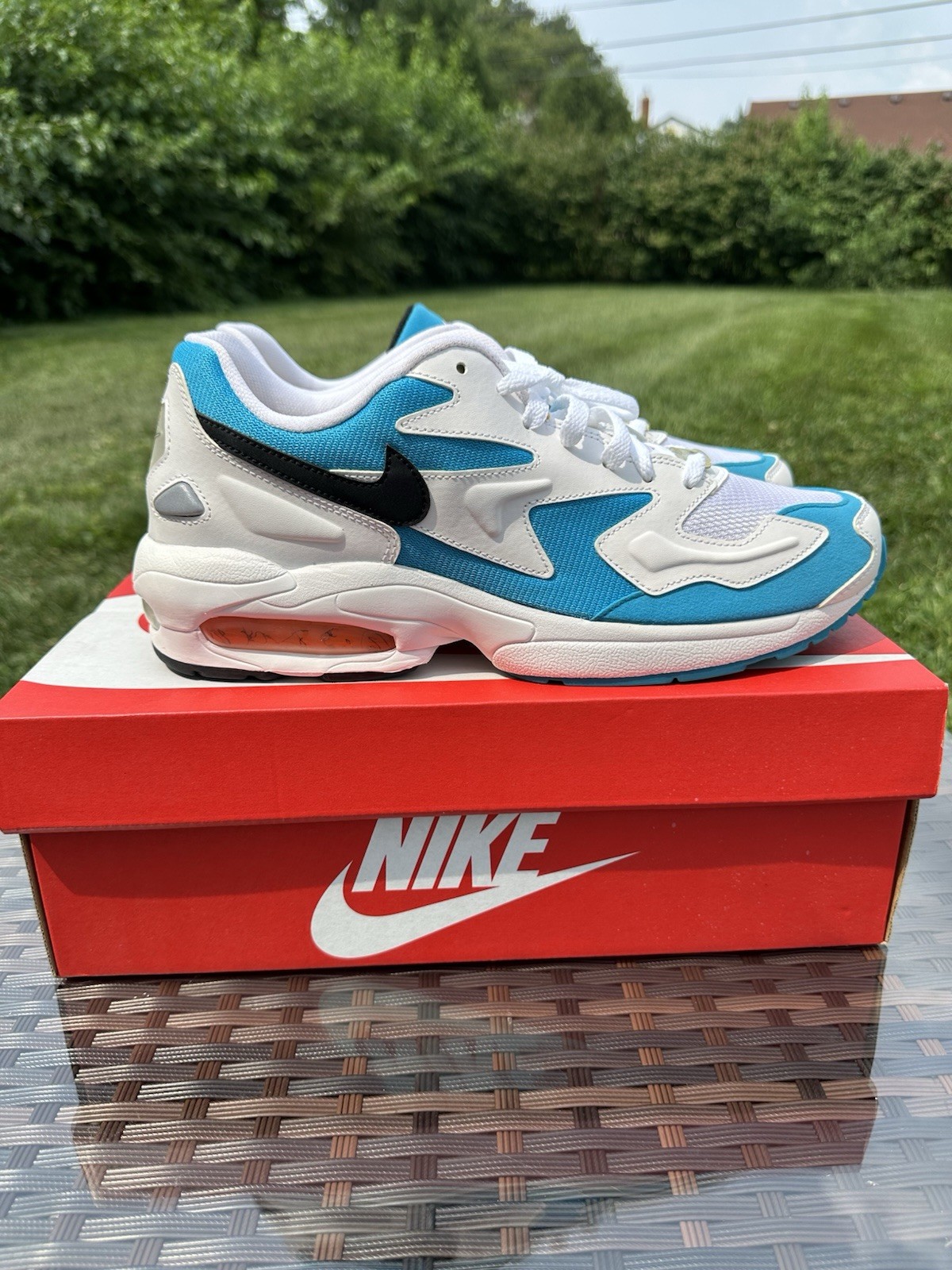 Nike Air Max2 Light OG Blue Lagoon White/Black/Blue AO1741-100 2019